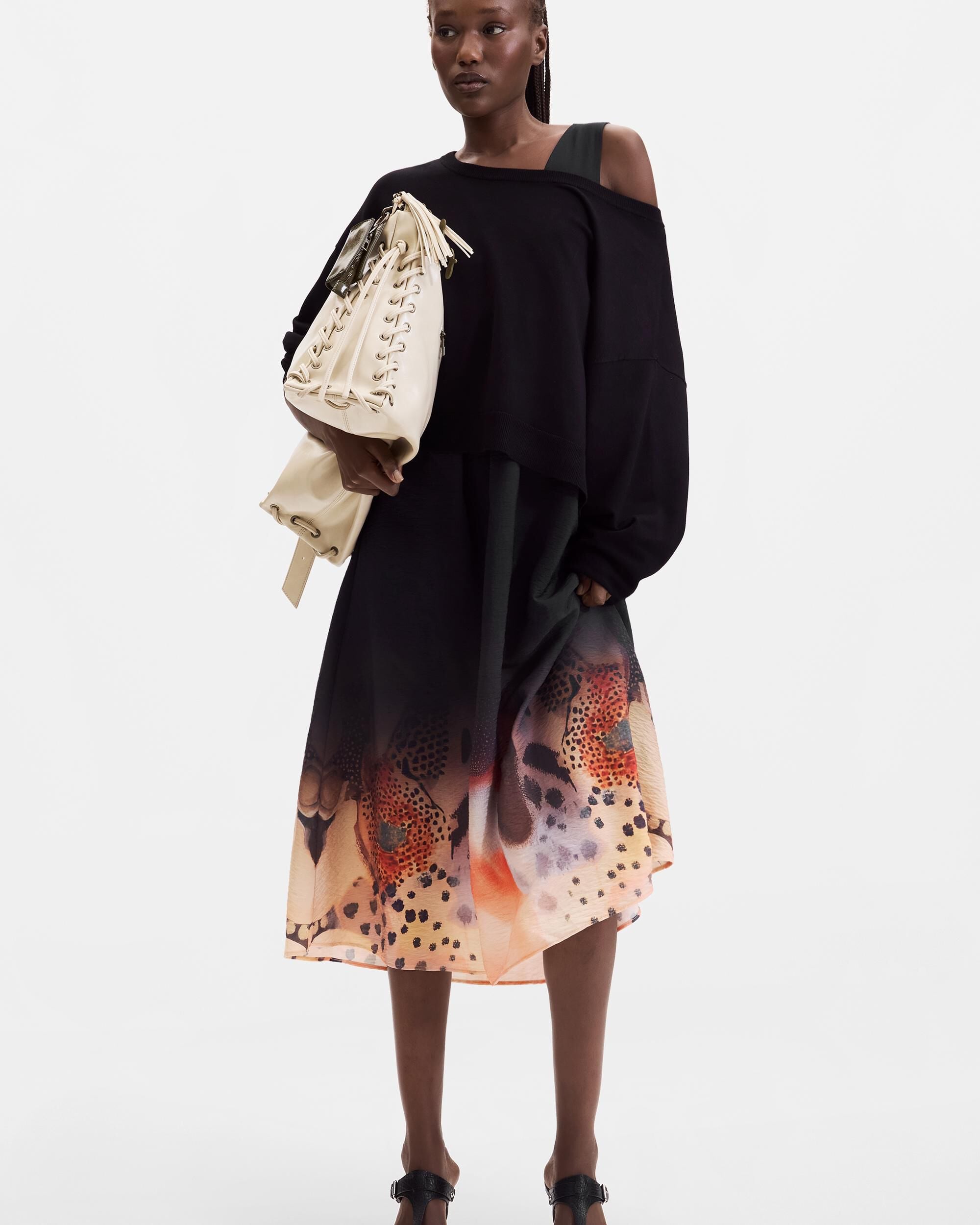Vestido midi 2 en 1 - Desigual - Negro Negro-1