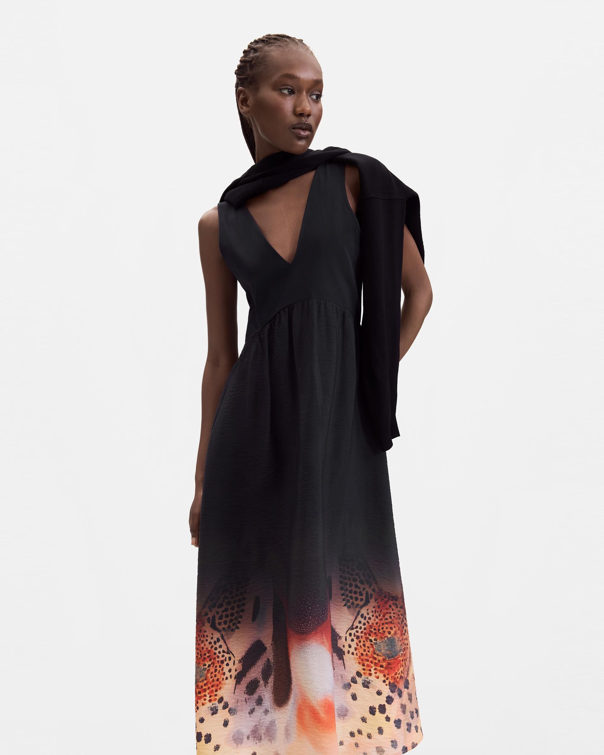 Vestido midi 2 en 1 - Desigual - Negro Negro-2