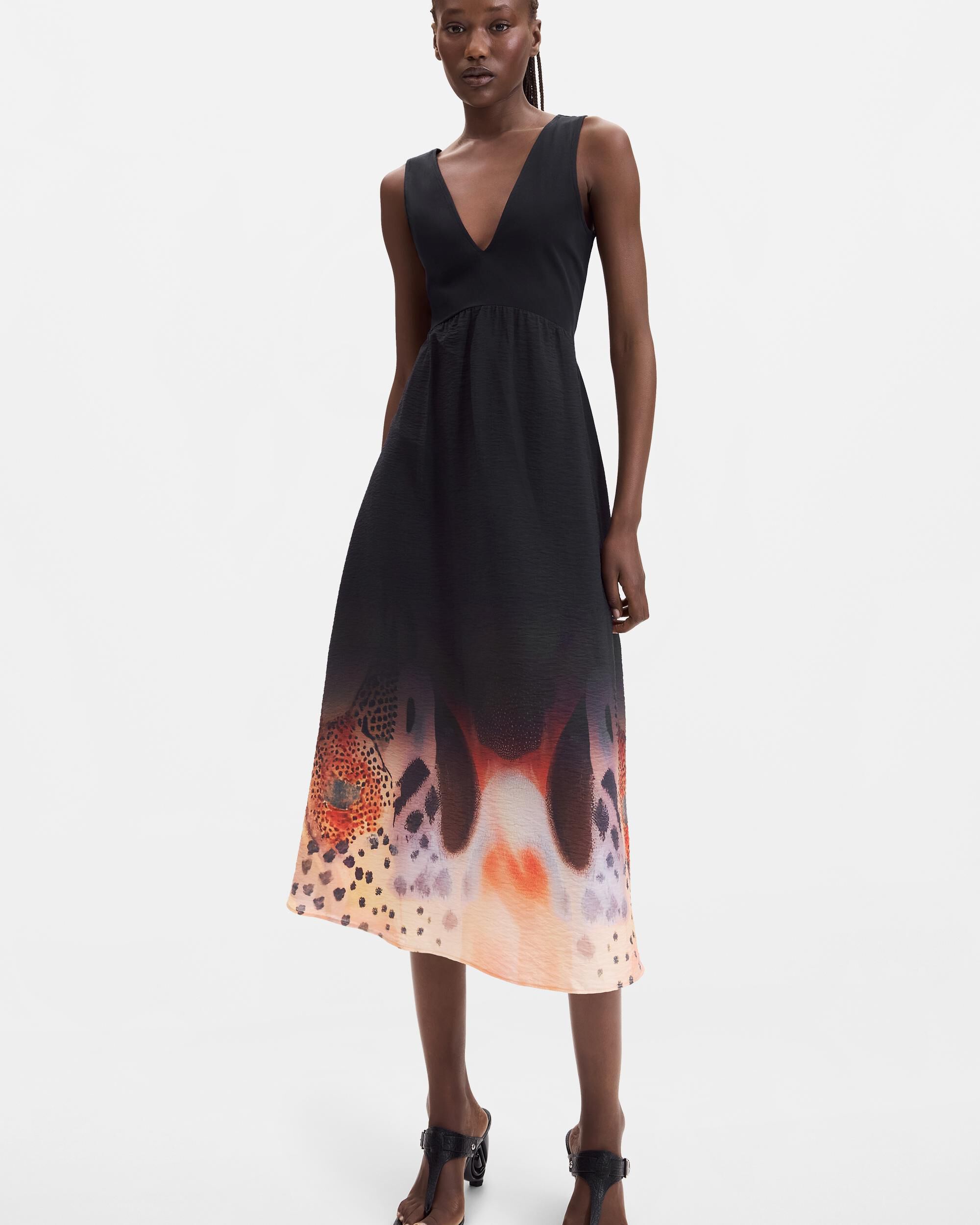 Vestido midi 2 en 1 - Desigual - Negro Negro-4