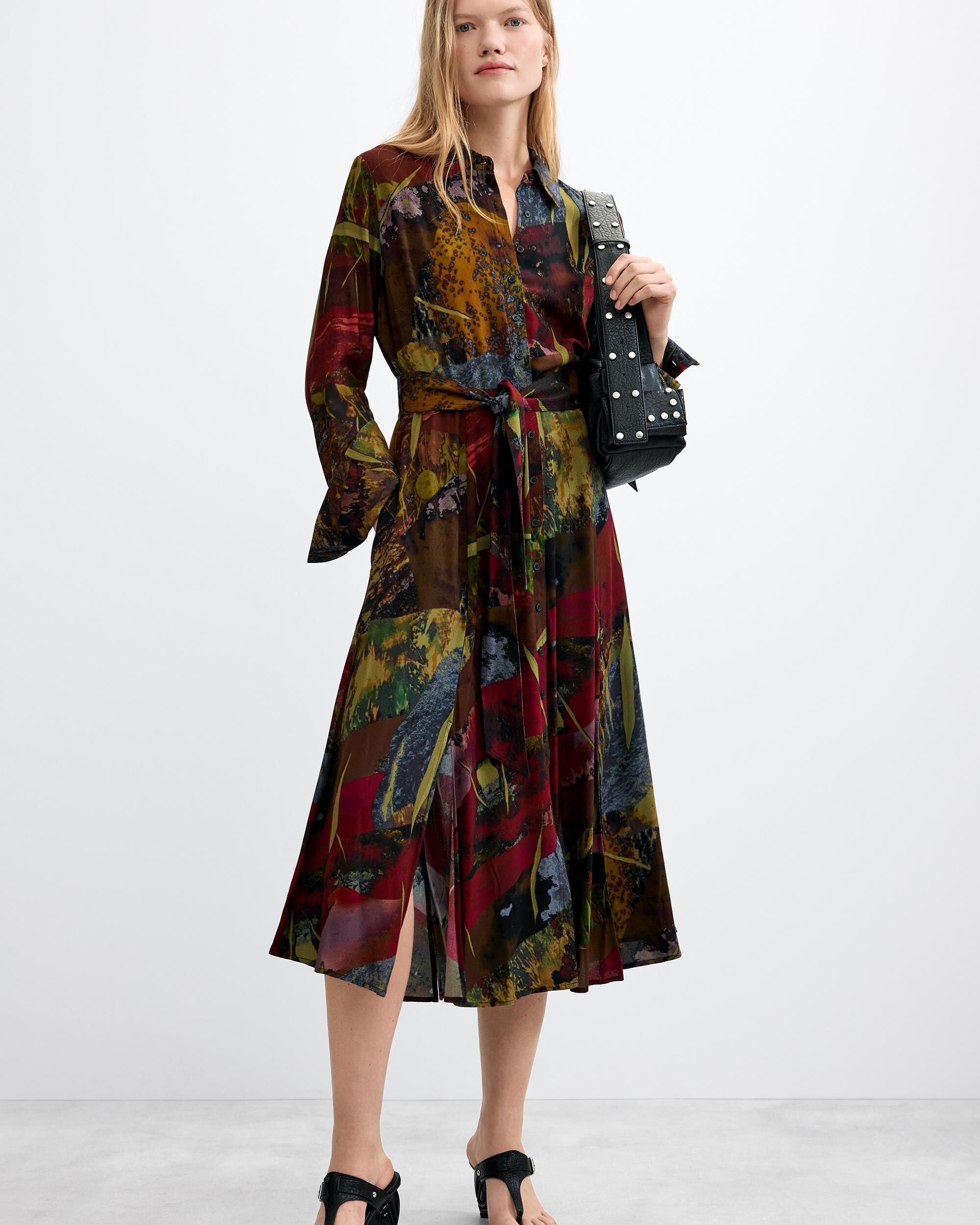 Vestido manga larga midi - Desigual - Verde Verde-1