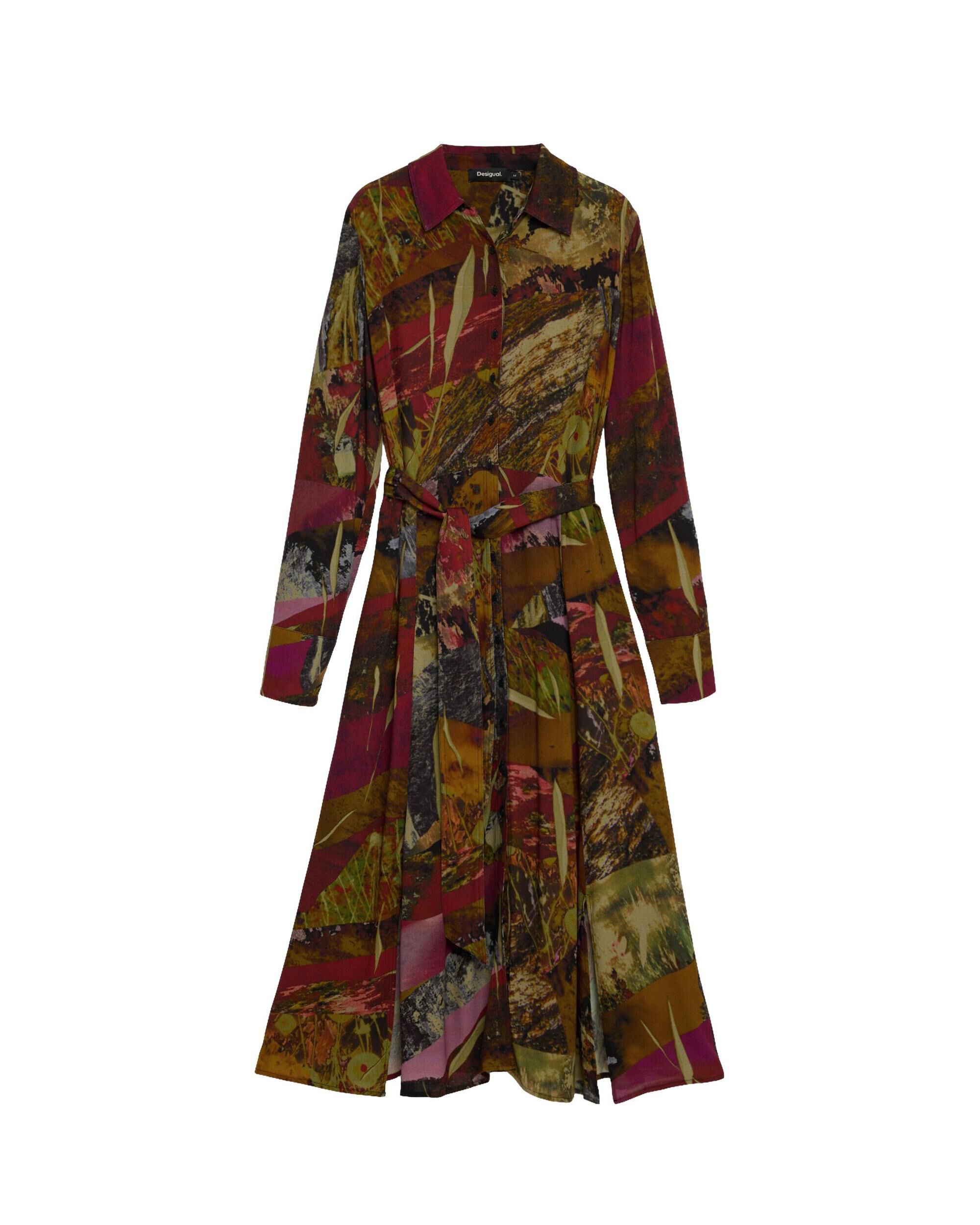 Vestido manga larga midi - Desigual - Verde Verde-4