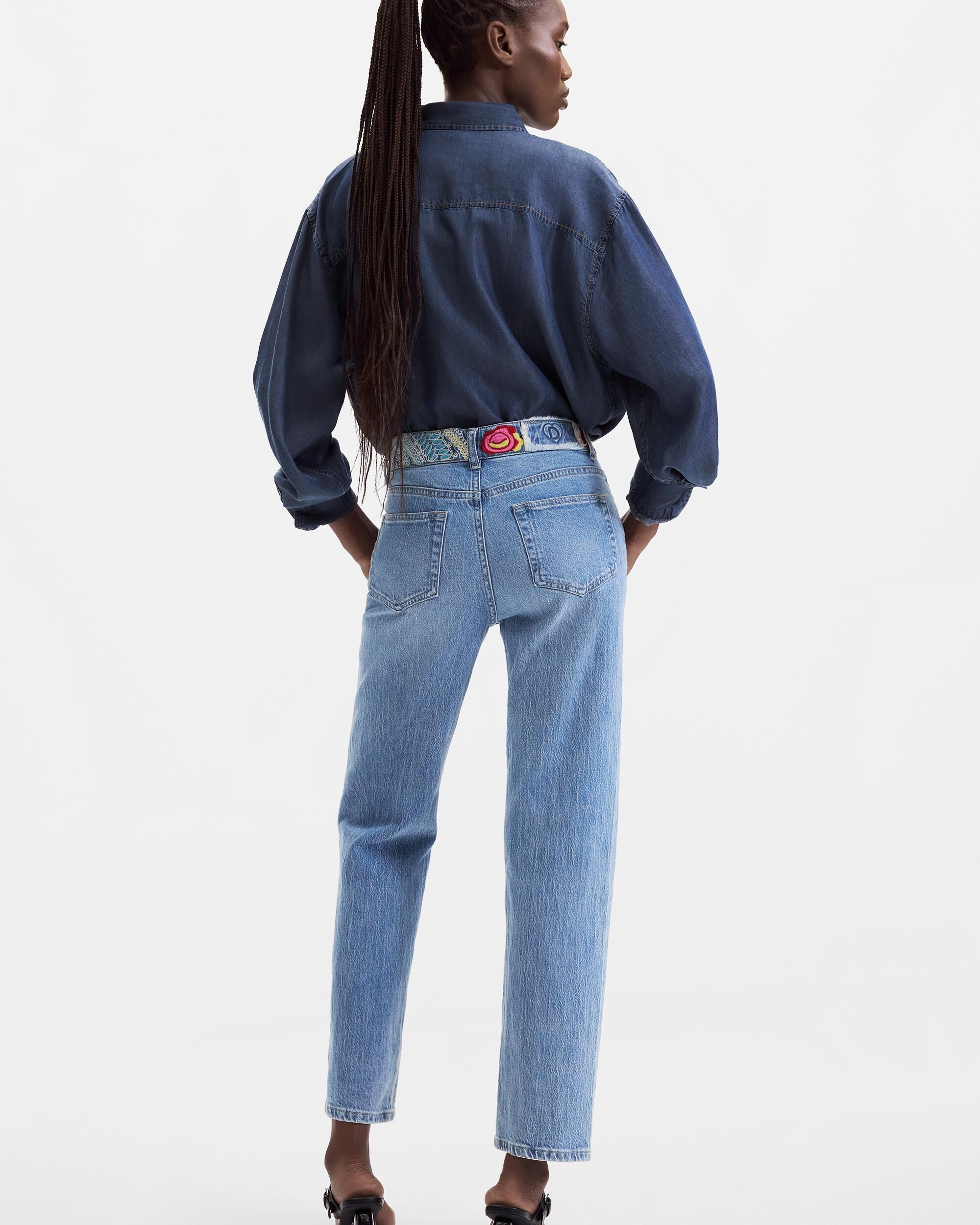 Pantalón de mujer vaquero recto - Desigual - Azul Azul-3