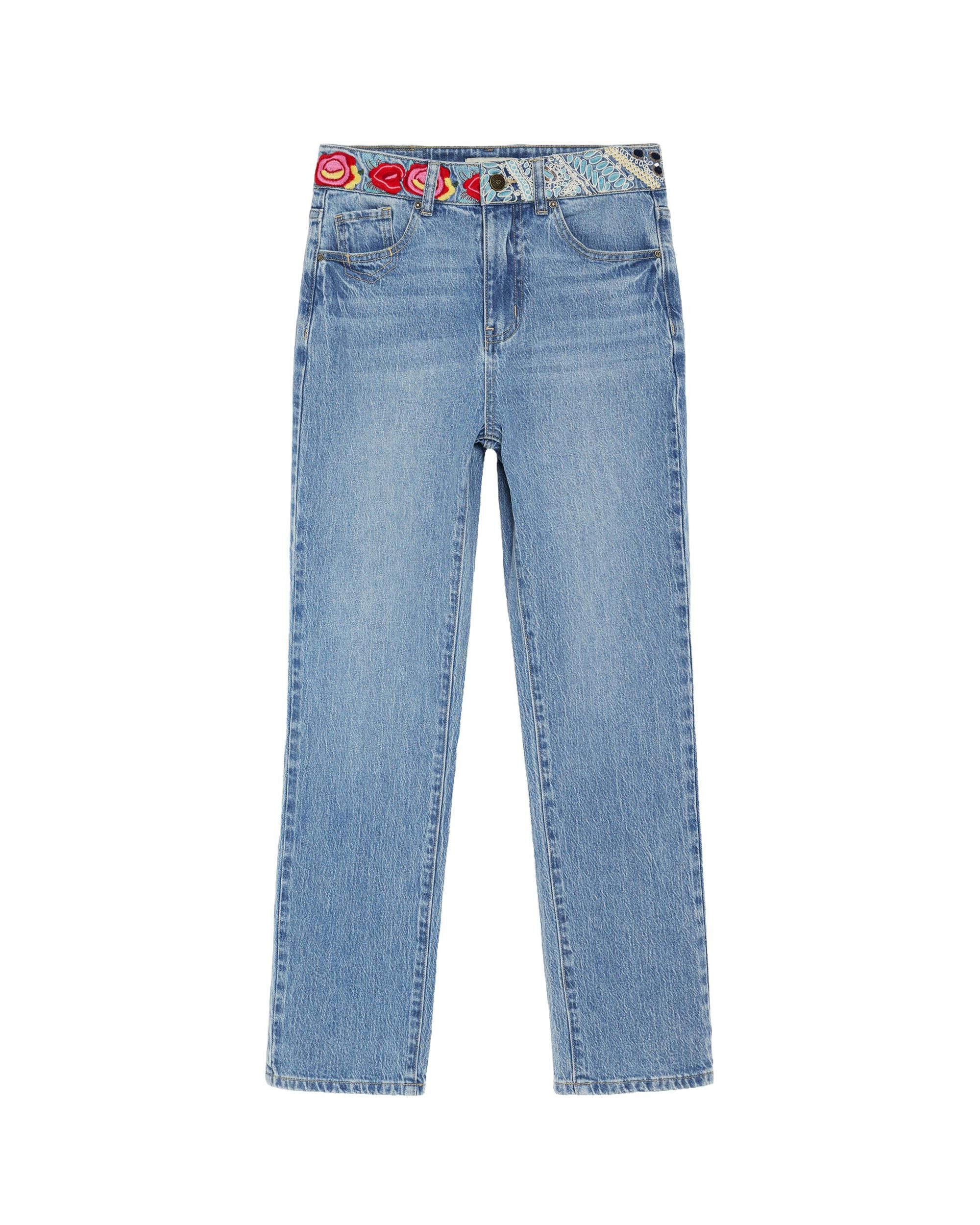 Pantalón de mujer vaquero recto - Desigual - Azul Azul-4