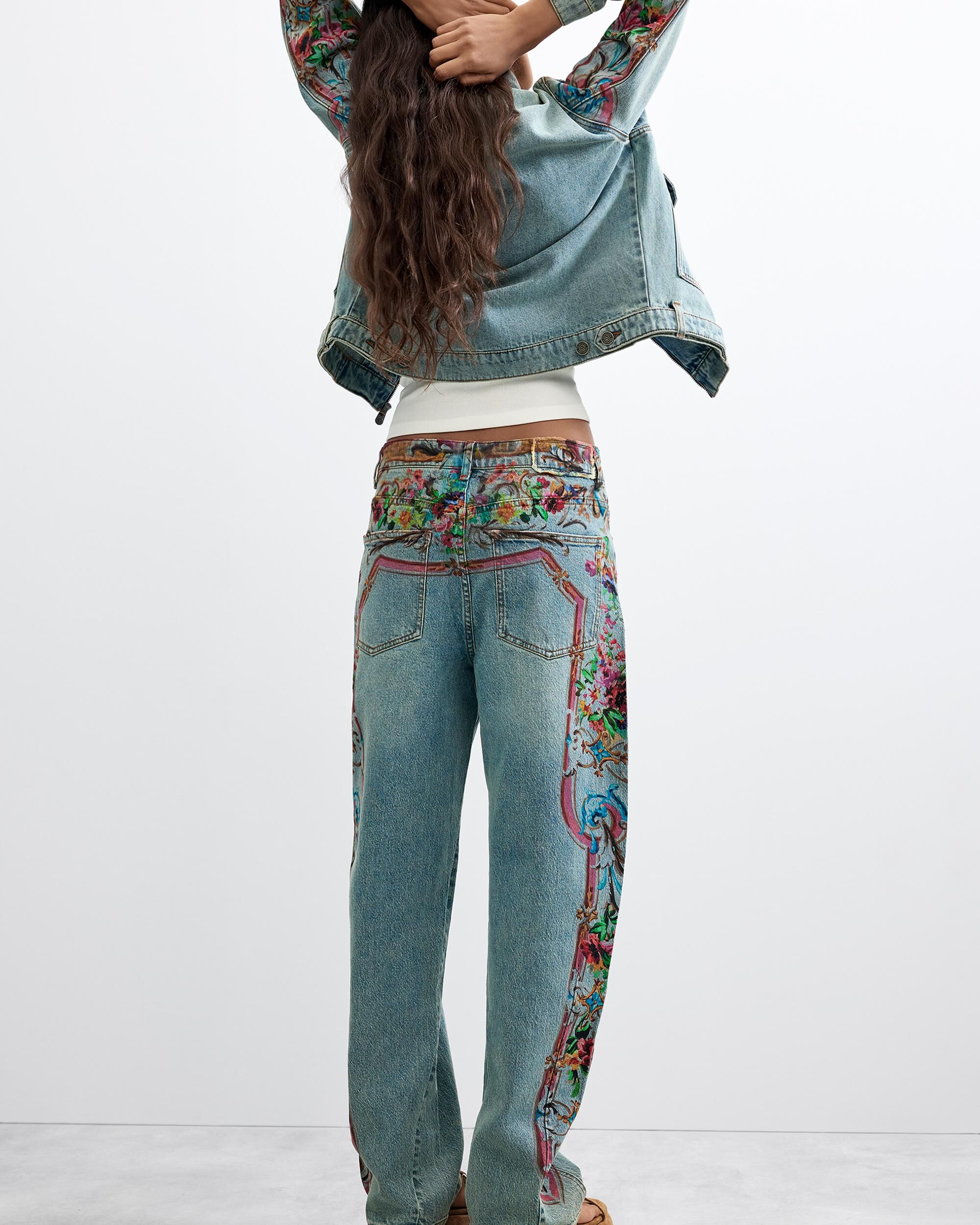 Pantalón de mujer vaquero estampado - Desigual - Gris Gris-3