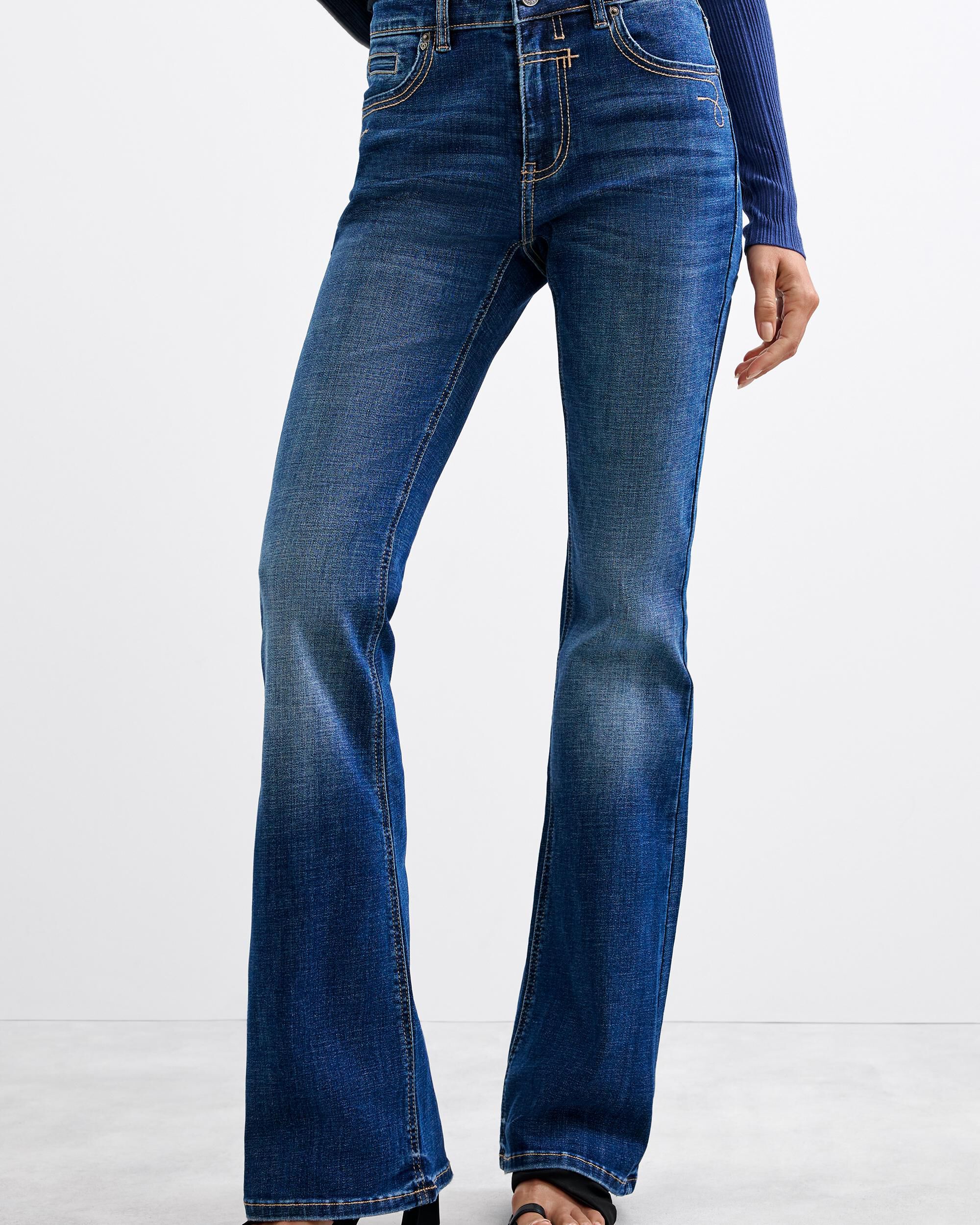 Pantalón de mujer vaquero flare - Desigual - Azul Azul-2