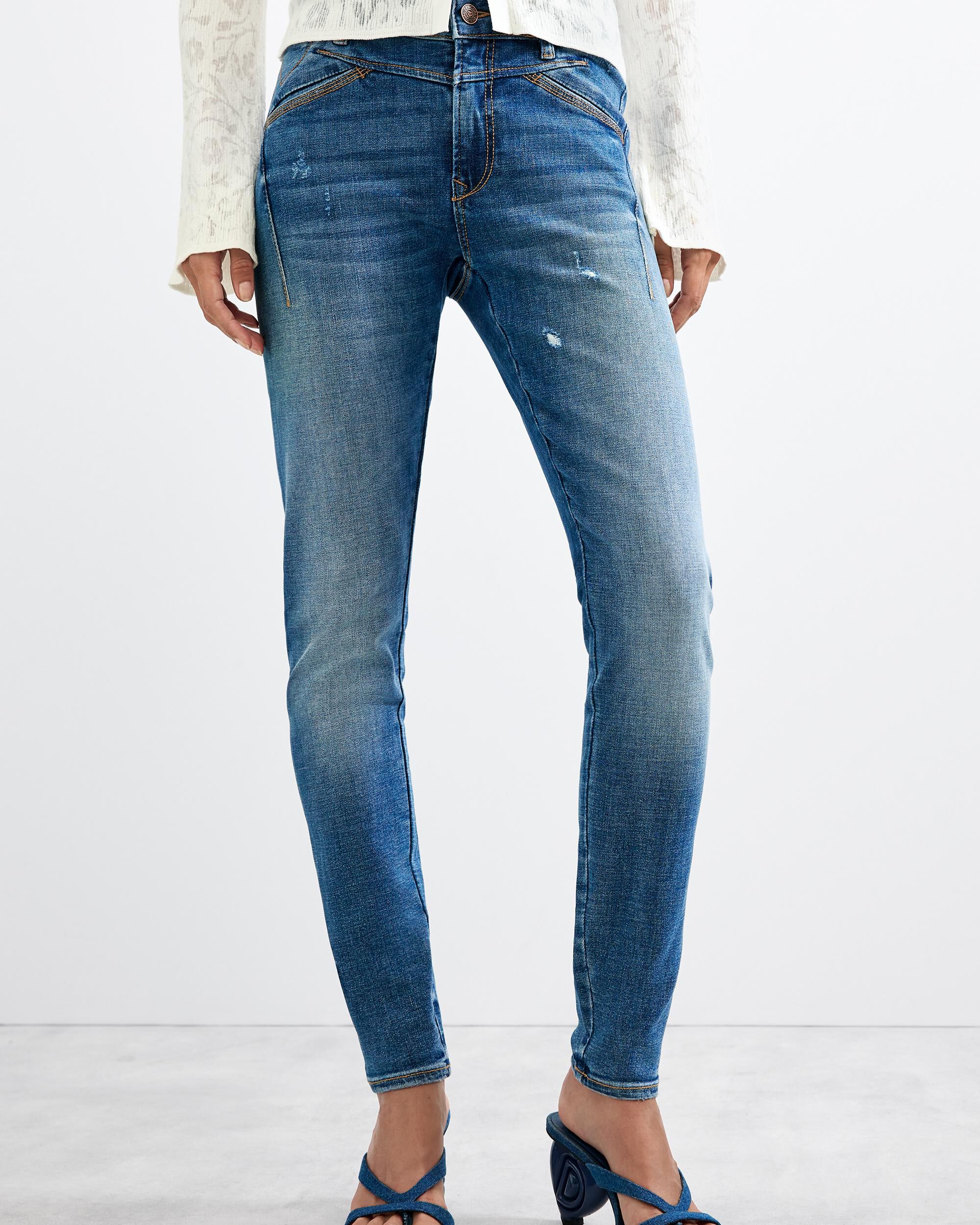 Pantalón de mujer vaquero skinny - Desigual - Azul Azul-2