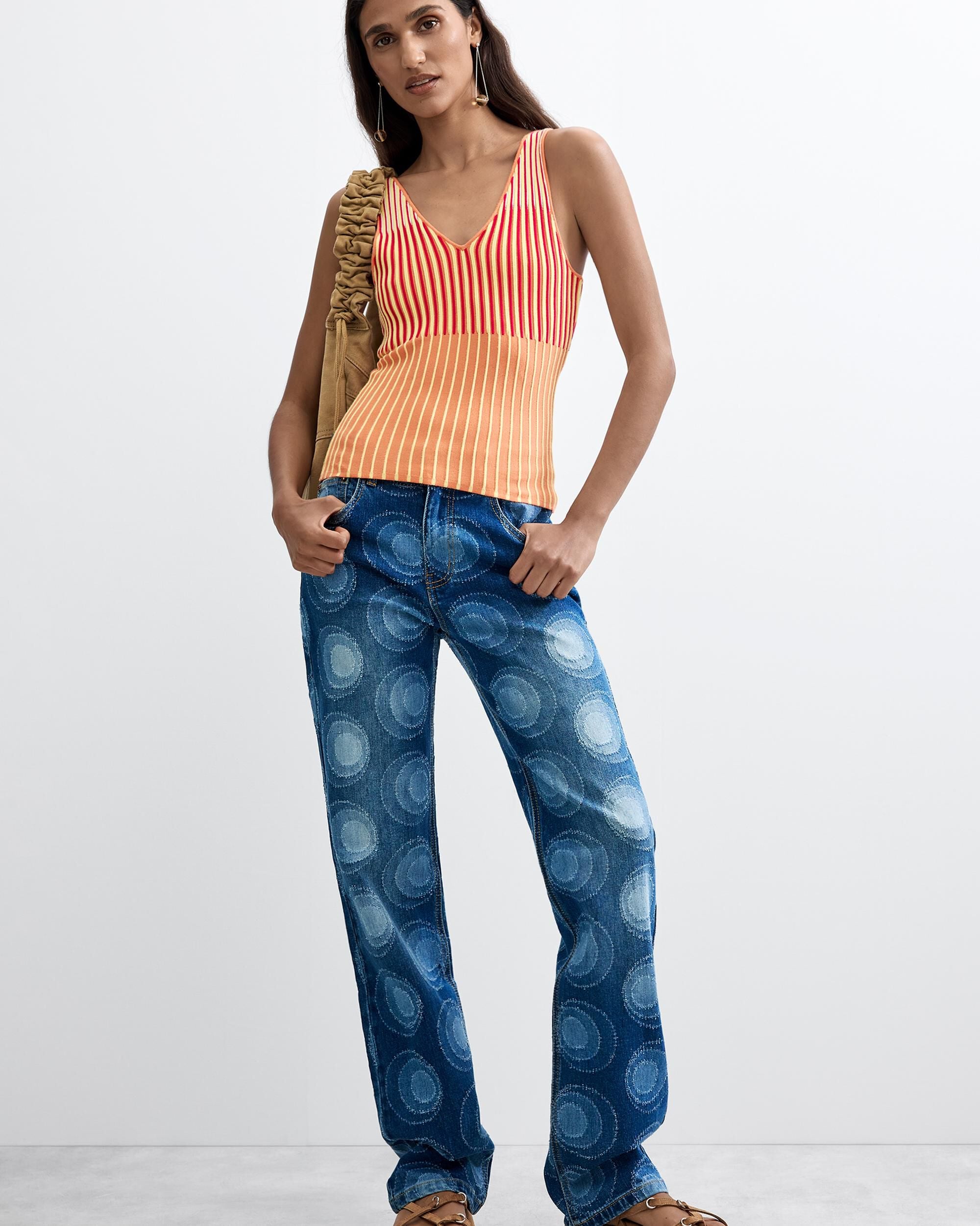 Pantalón de mujer vaquero estampado - Desigual - Azul Azul-1