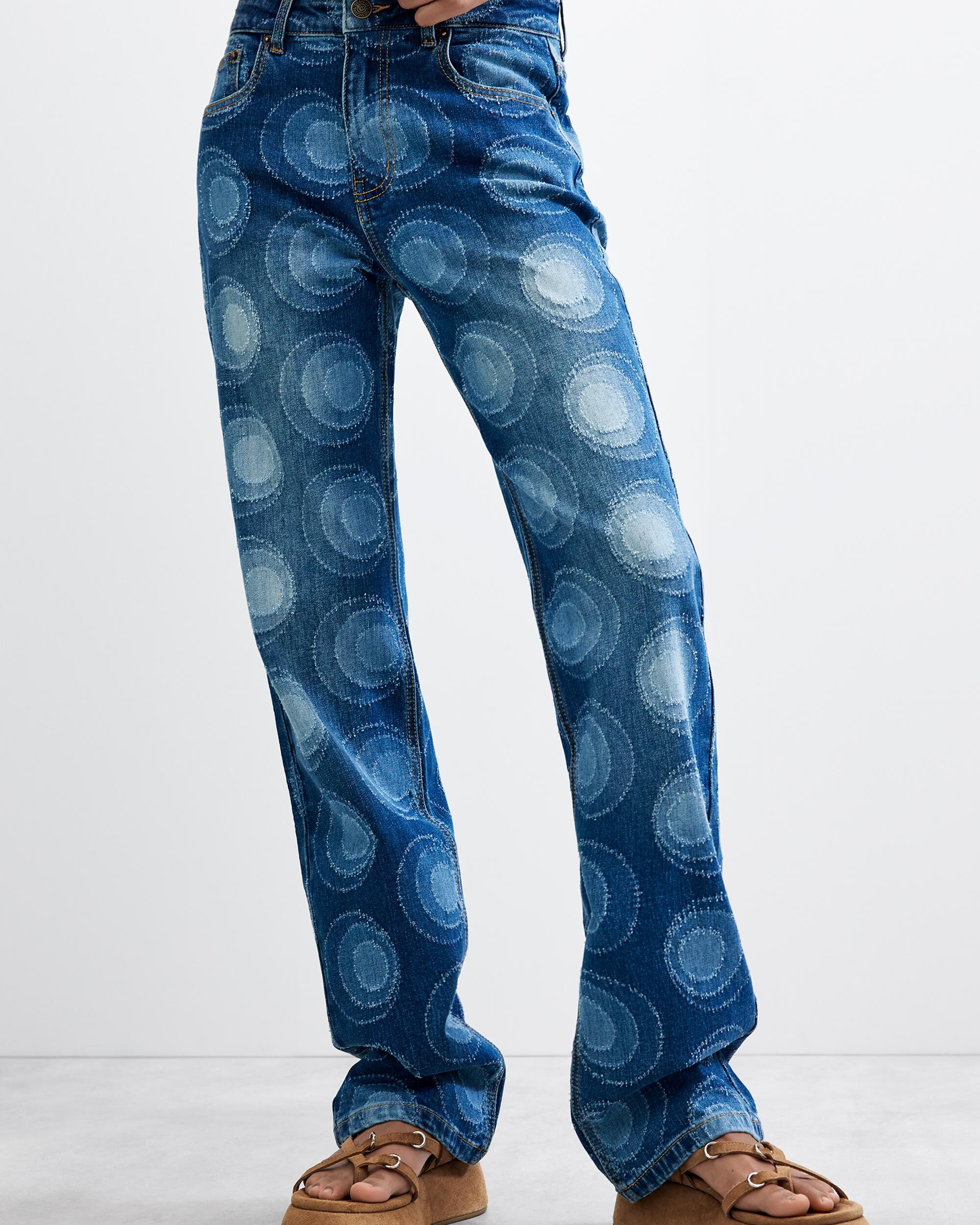 Pantalón de mujer vaquero estampado - Desigual - Azul Azul-2