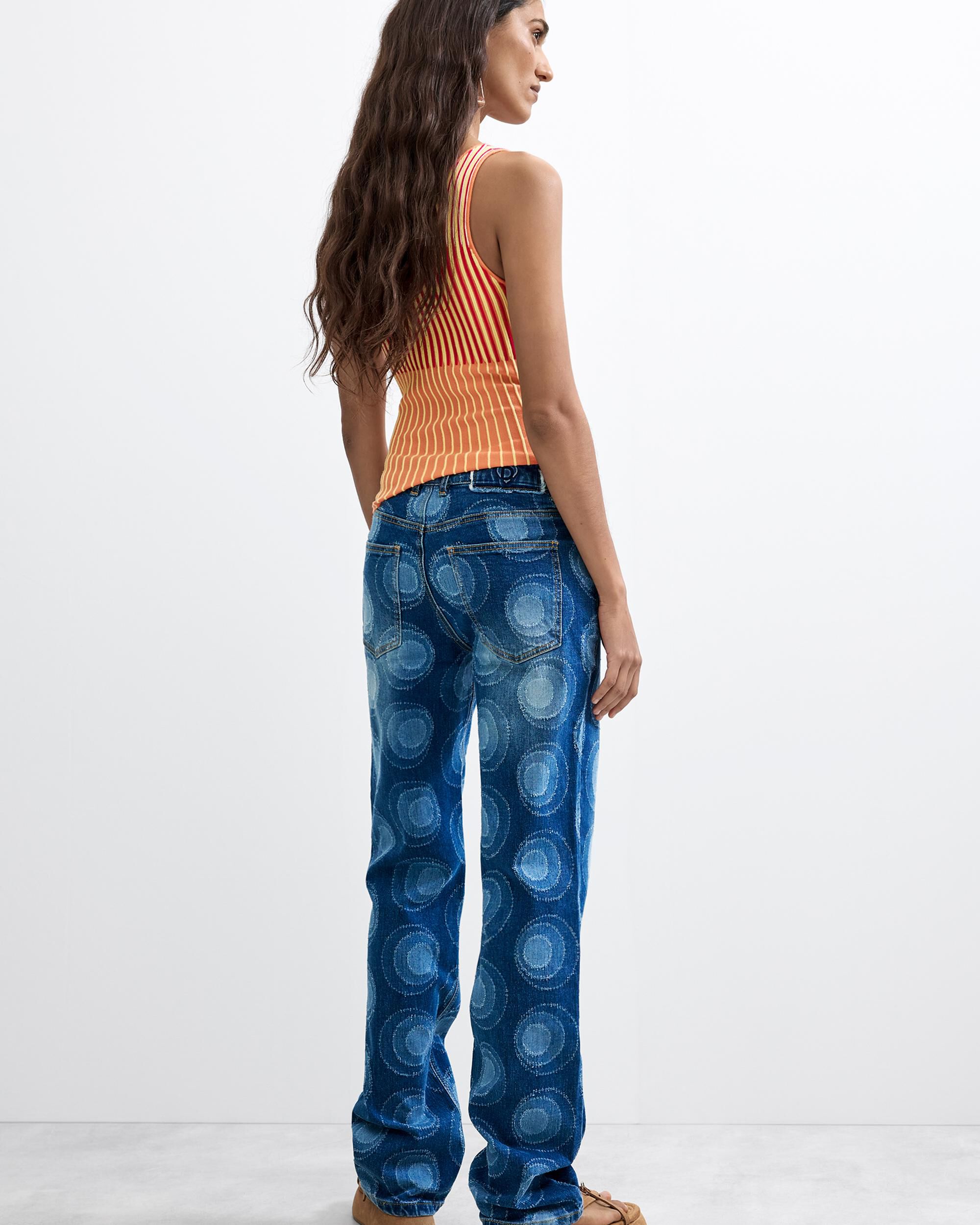 Pantalón de mujer vaquero estampado - Desigual - Azul Azul-3