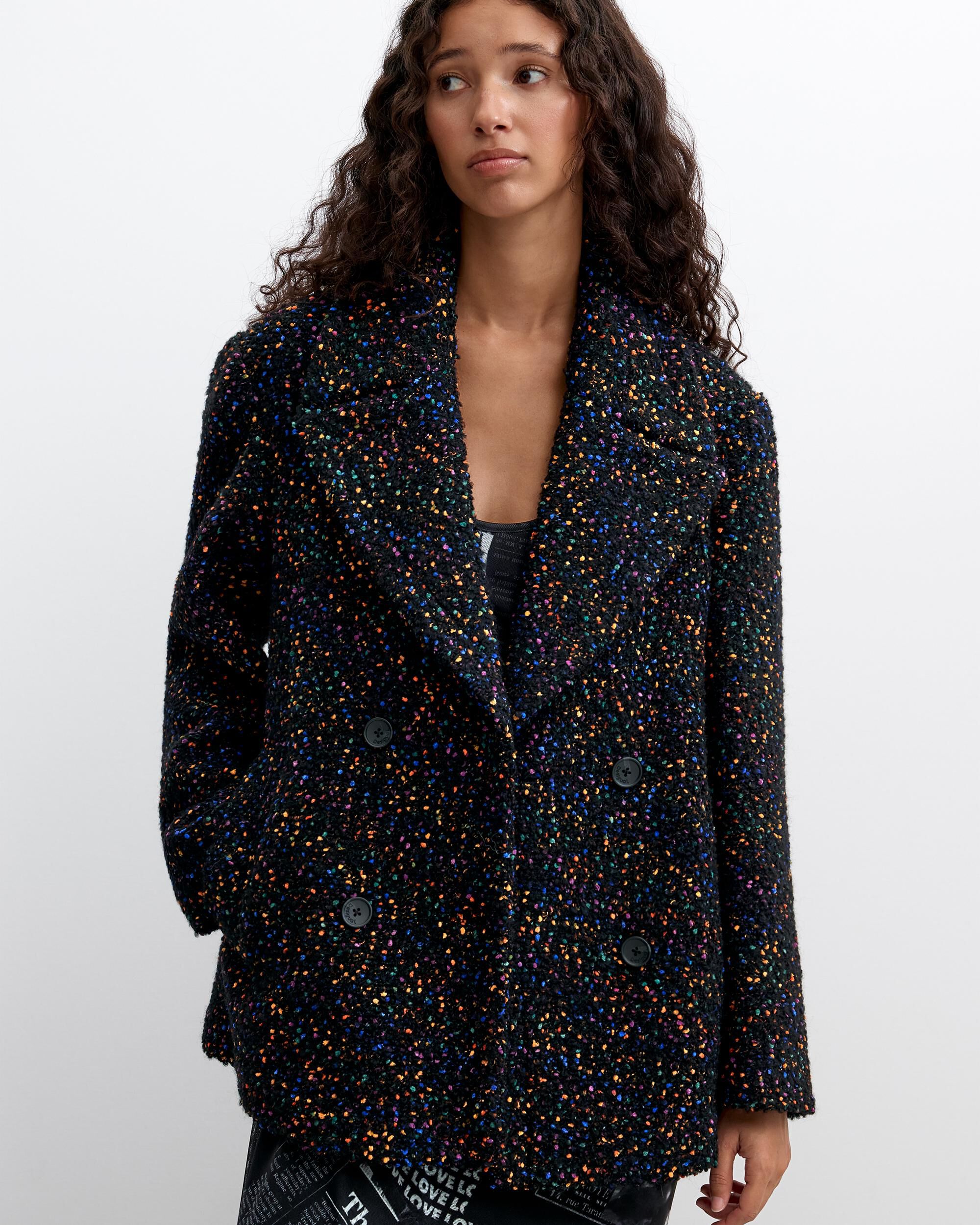 Abrigo de mujer corto lana - Desigual - Negro Negro-2