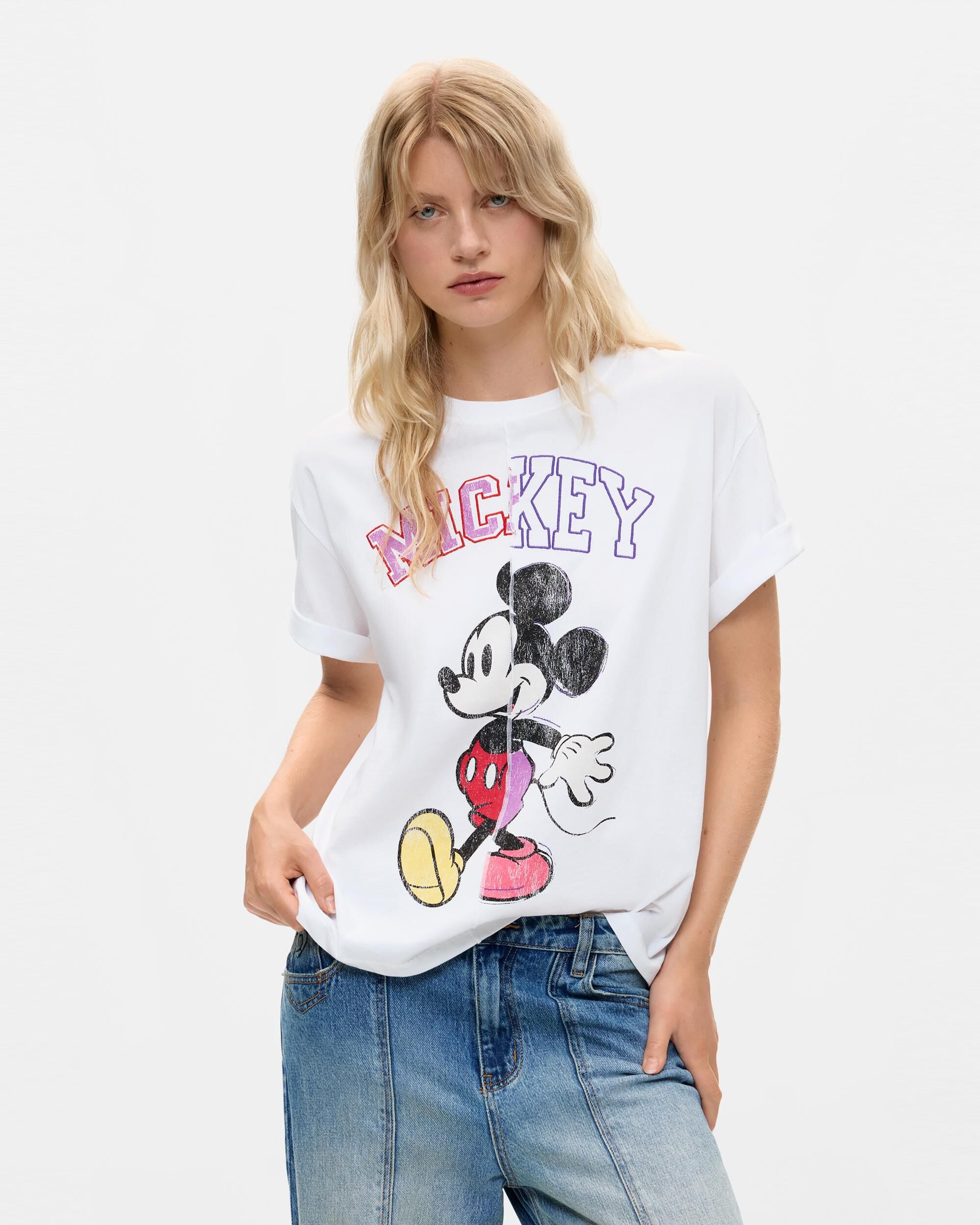 Camiseta de mujer mickey™ - Desigual - Blanco Blanco-1