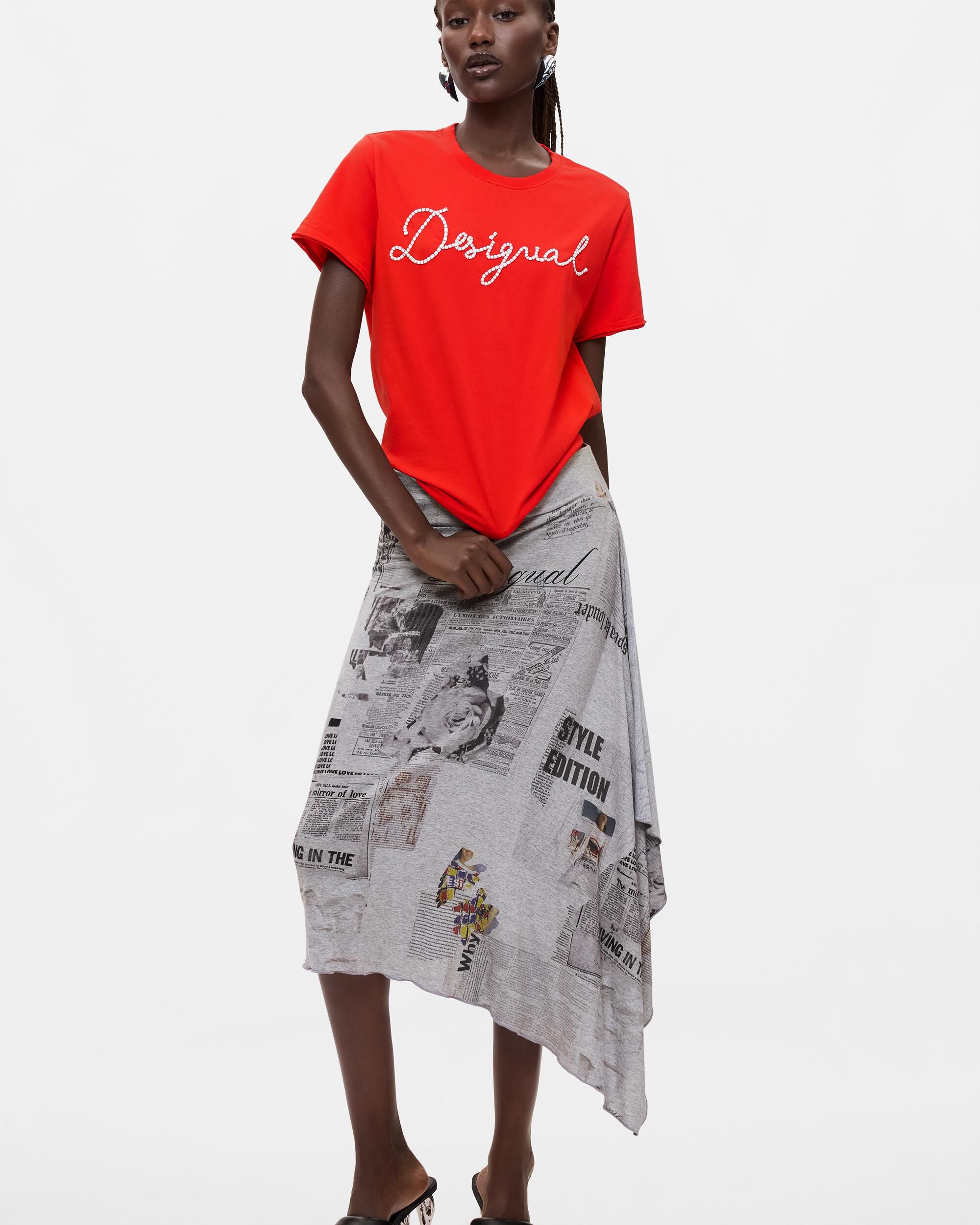Camiseta de mujer 100% algodón - Desigual - Rojo Rojo-2