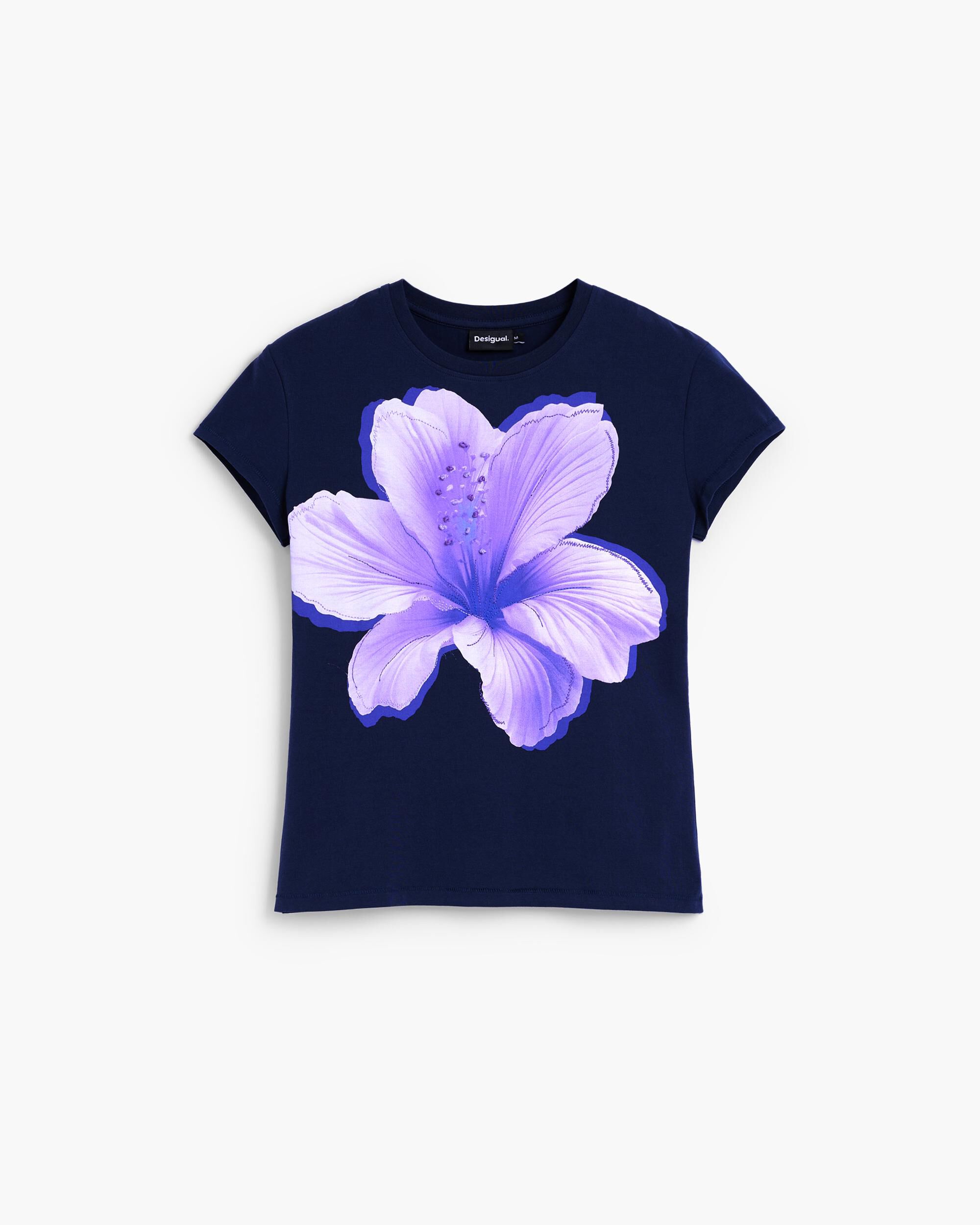 Camiseta de mujer estampado floral - Desigual - Azul Azul-4