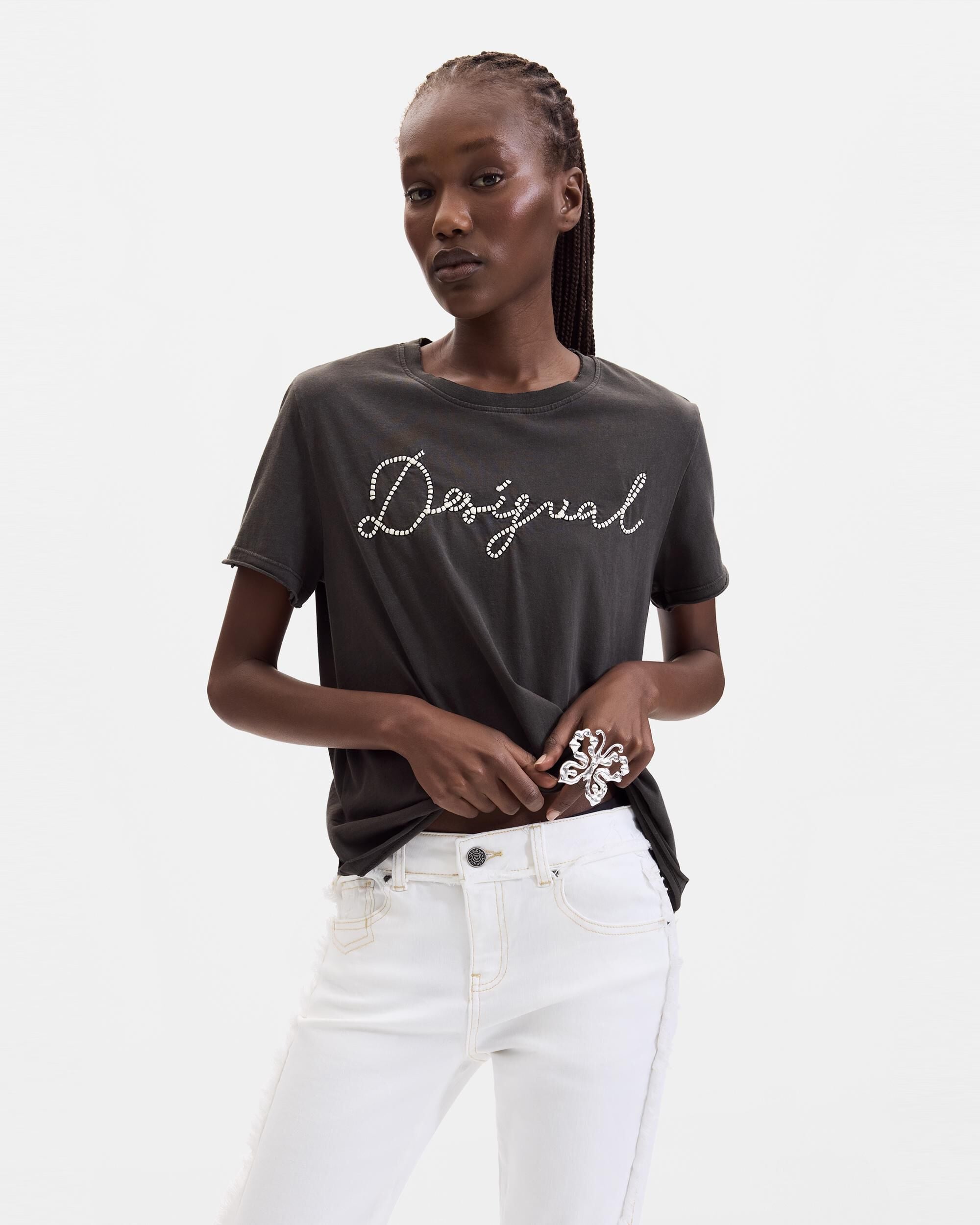 Camiseta de mujer 100% algodón - Desigual - Negro Negro-1
