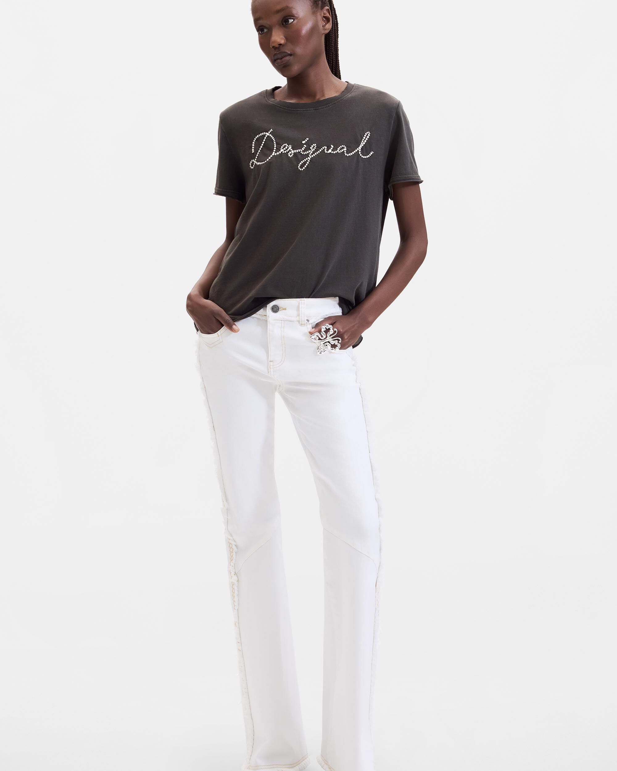 Camiseta de mujer 100% algodón - Desigual - Negro Negro-2
