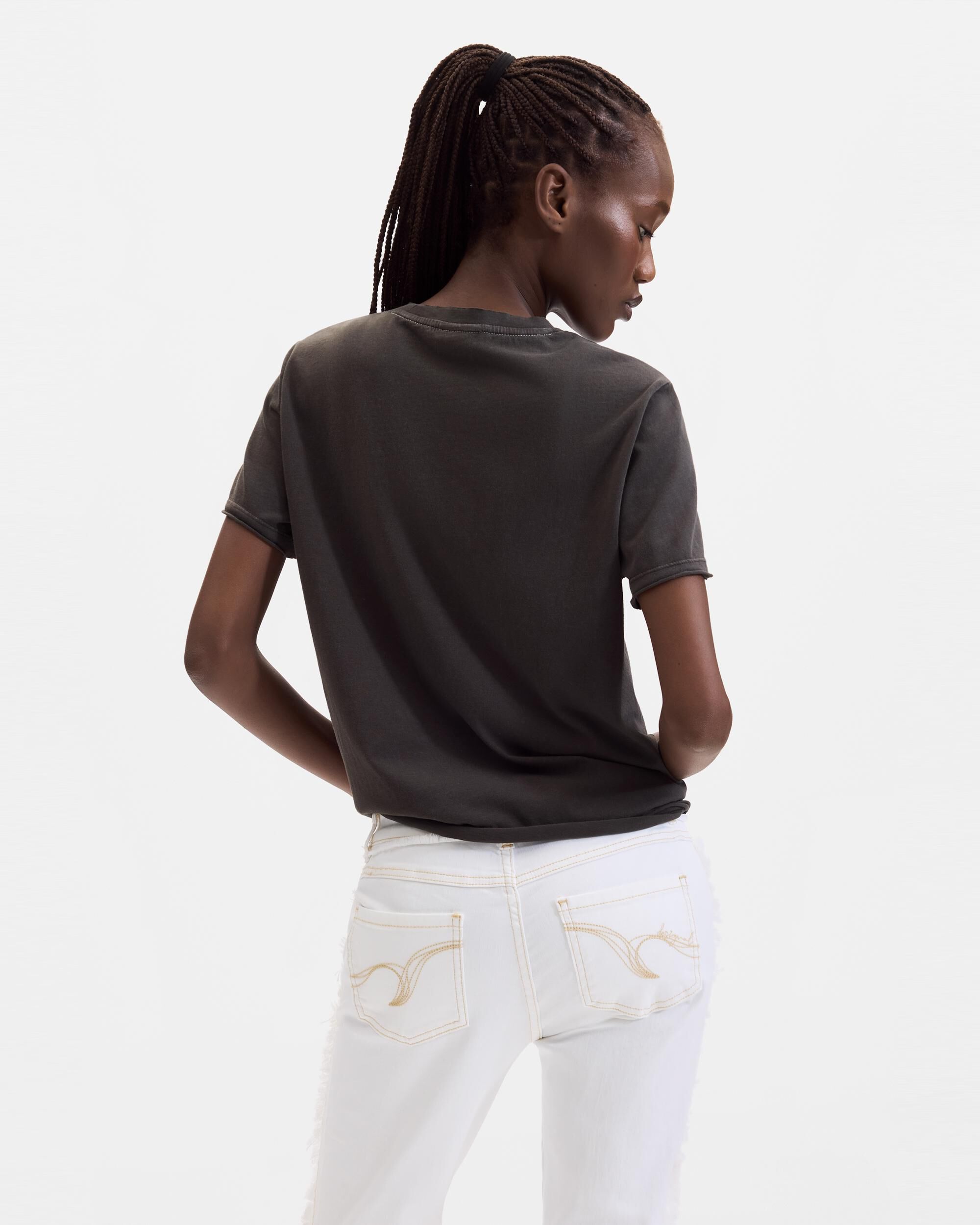Camiseta de mujer 100% algodón - Desigual - Negro Negro-3