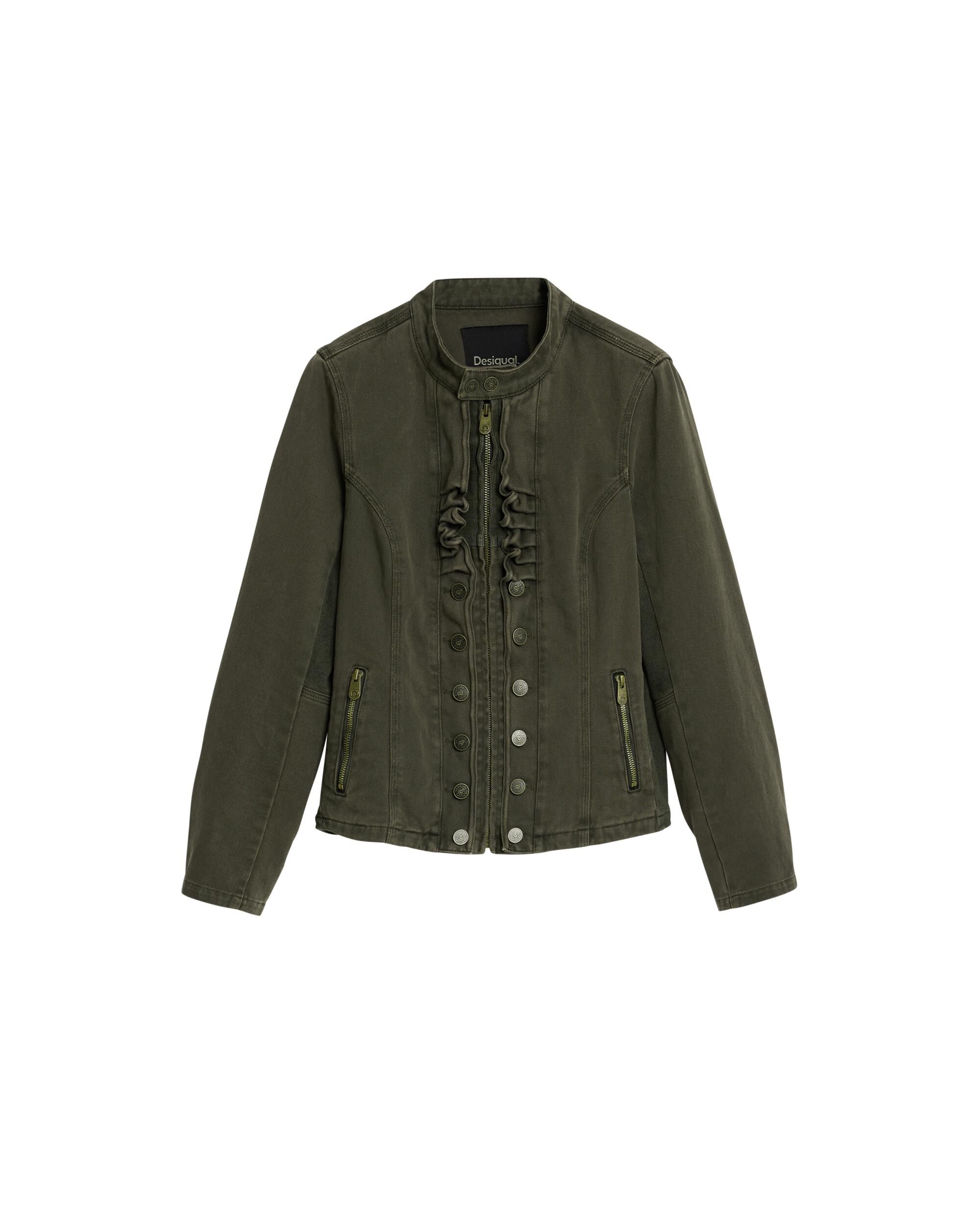 Cazadora de mujer algodón cremallera - Desigual - Verde Verde-5