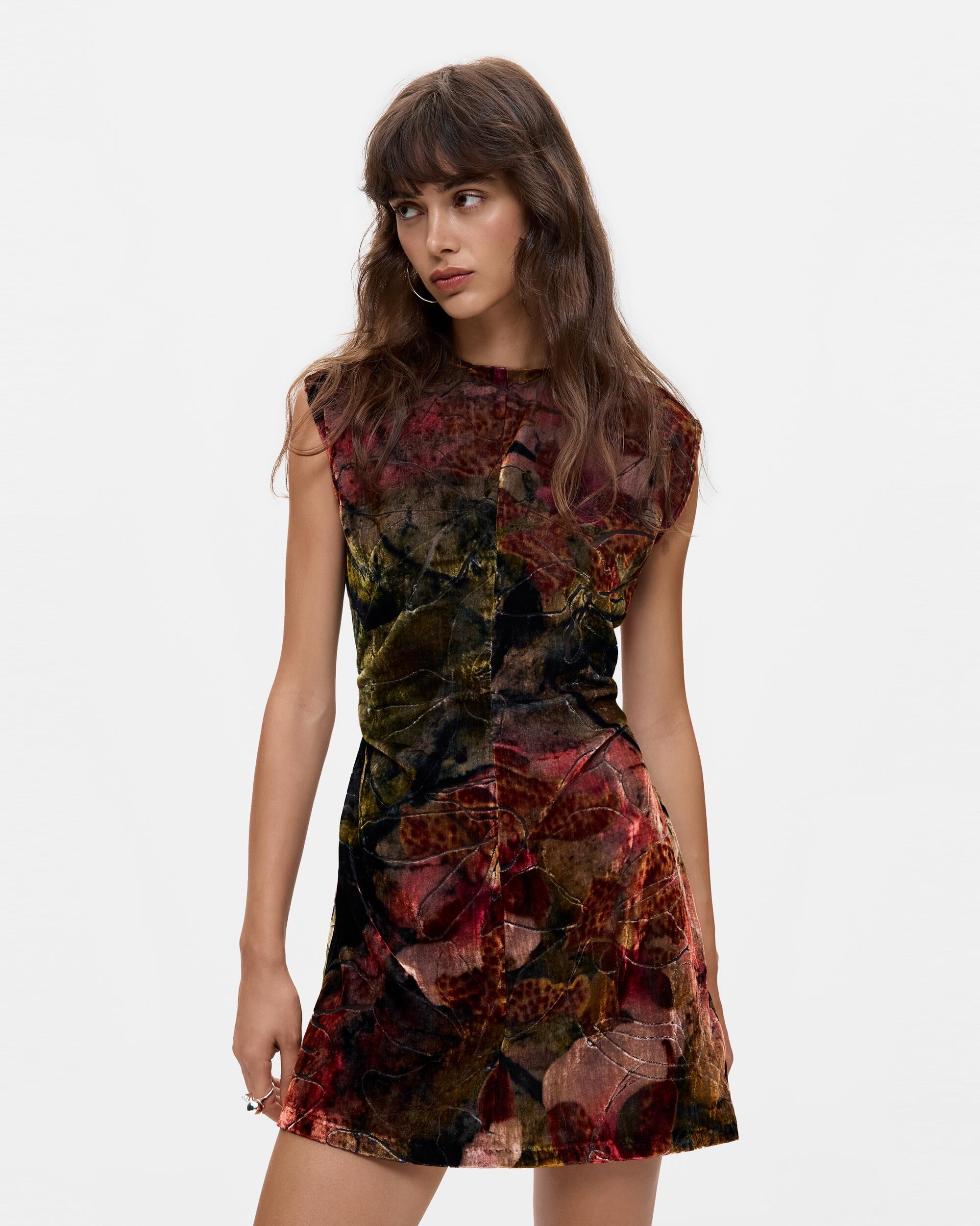 Vestido terciopelo floral m c lacroix - Desigual - Rosa Rosa-2