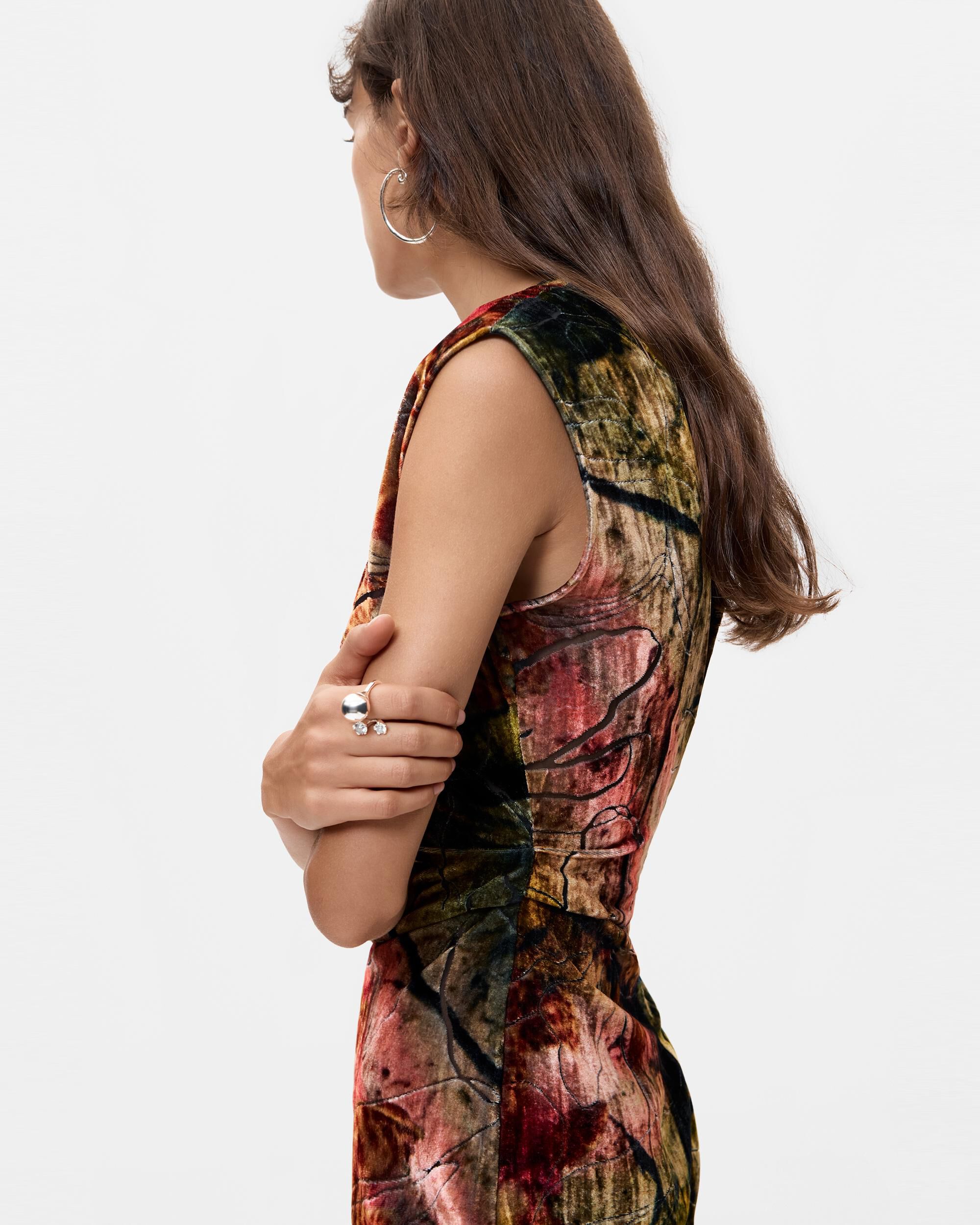 Vestido terciopelo floral m c lacroix - Desigual - Rosa Rosa-4