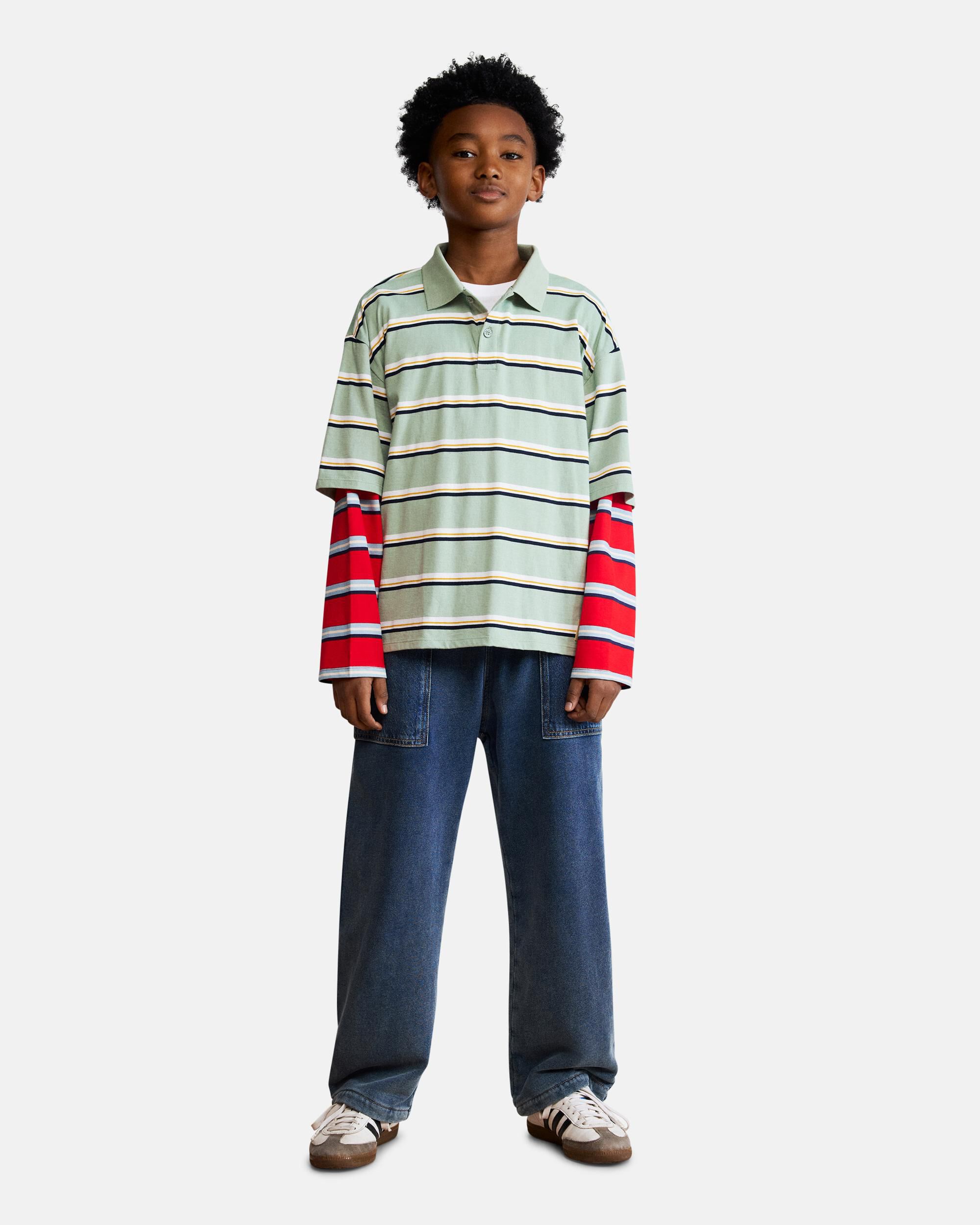 Polo de niño rayas doble manga - Desigual - Azul Azul-3