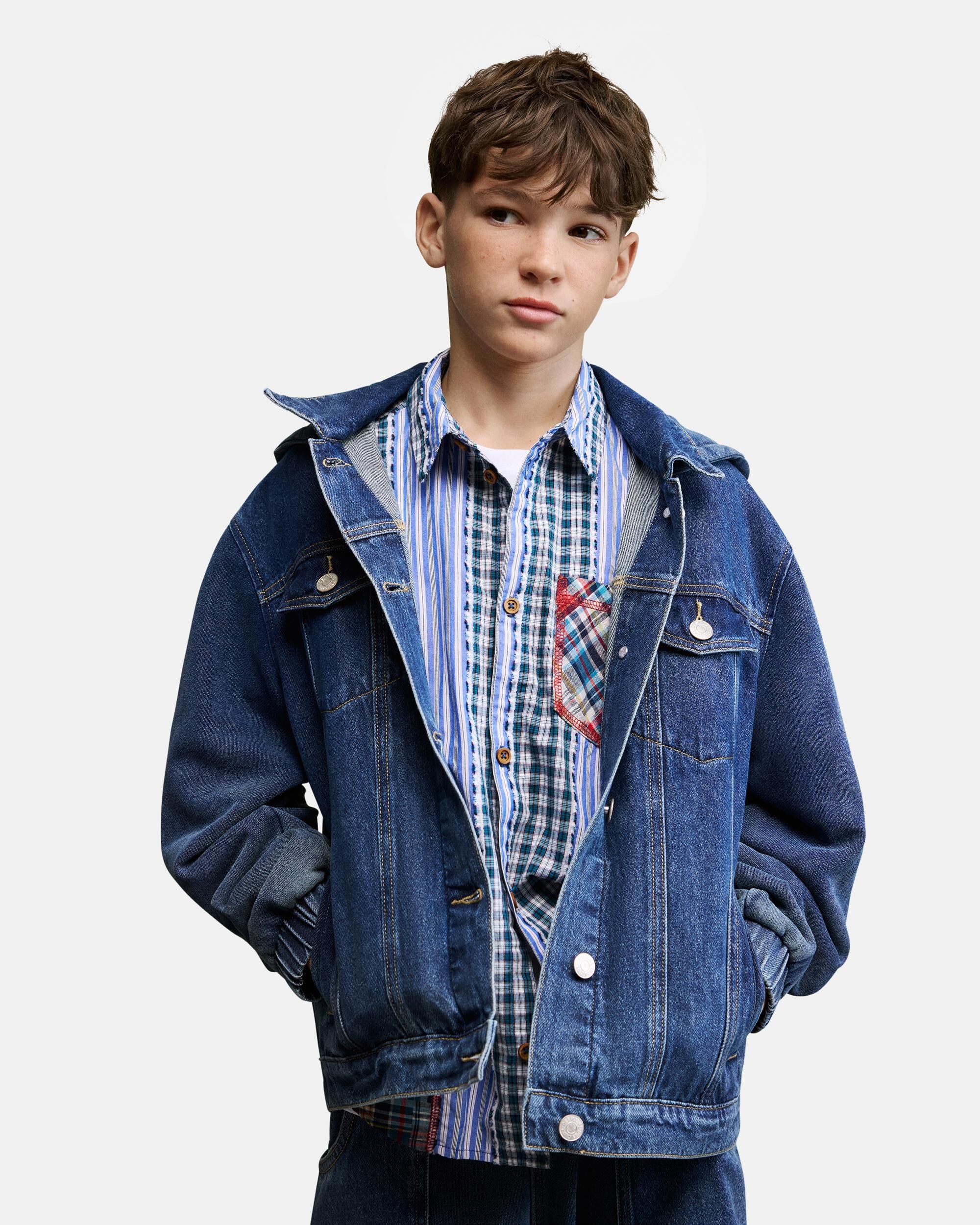 Imagen 0 de Chaqueta de niño vaquera capucha Azul