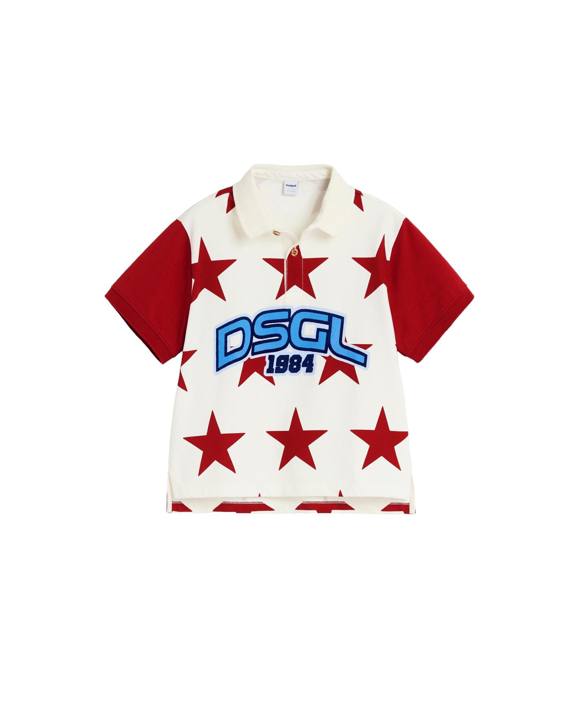 Imagen 1 de Polo de niño estrellas logo - Desigual - Blanco Blanco
