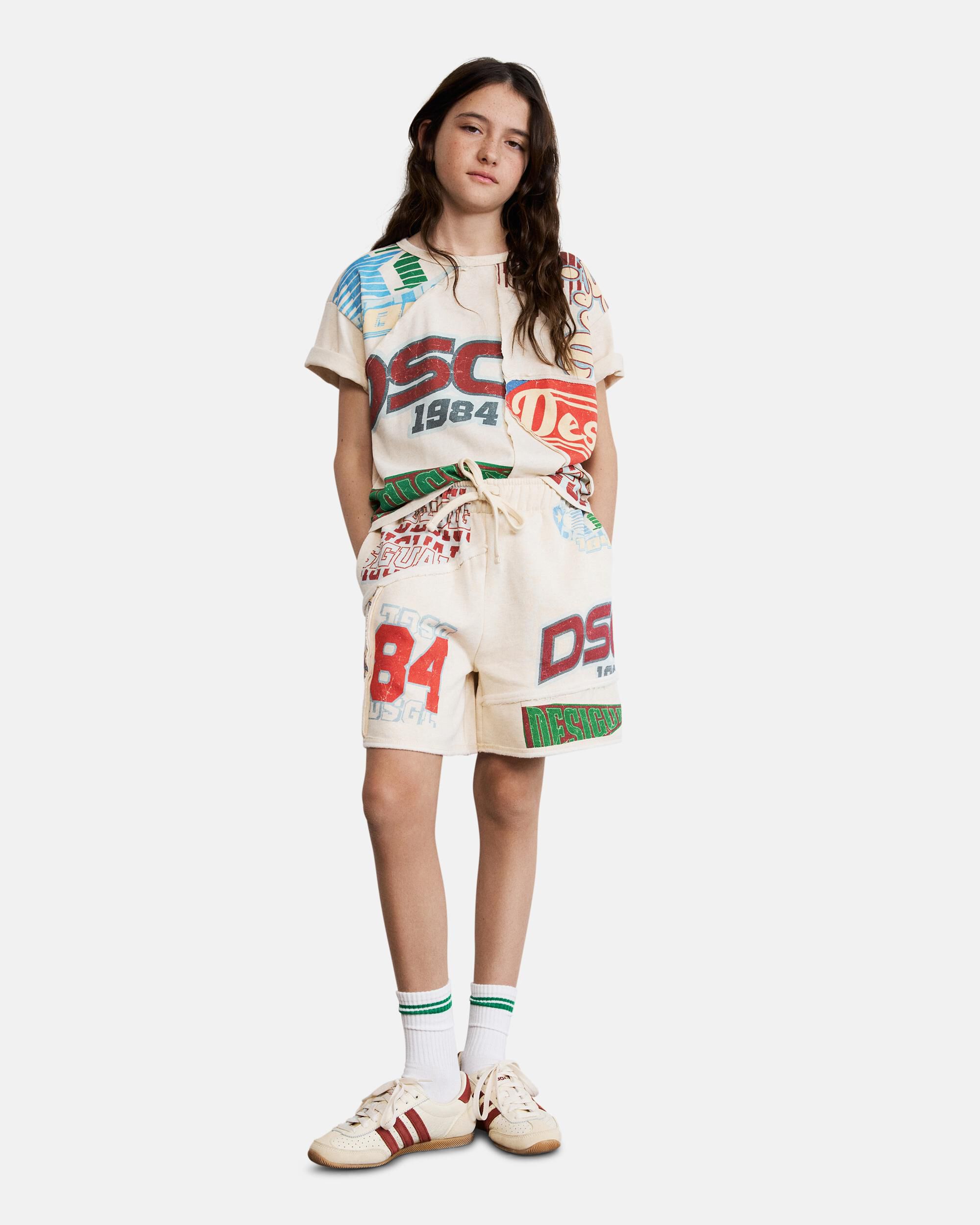 Bermuda de niño estampada - Desigual - Blanco Blanco-3