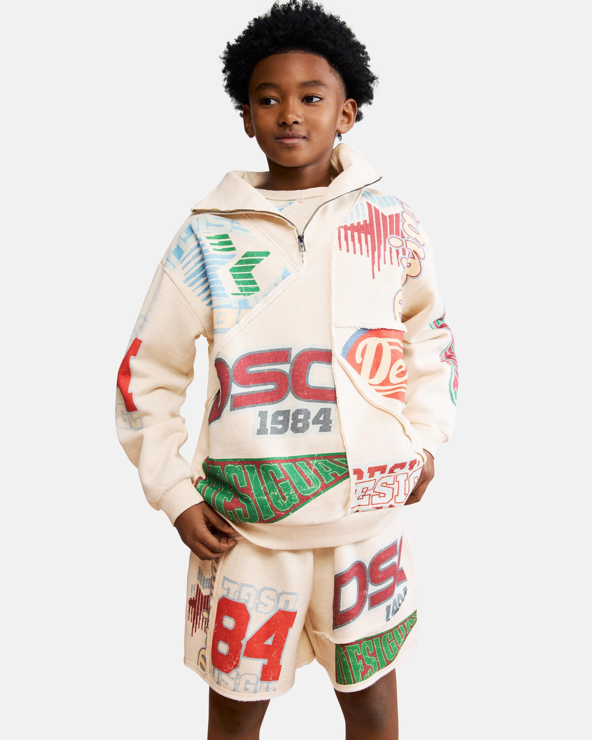 Imagen 3 de Sudadera de niño estampada cremallera - Desigual - Blanco Blanco