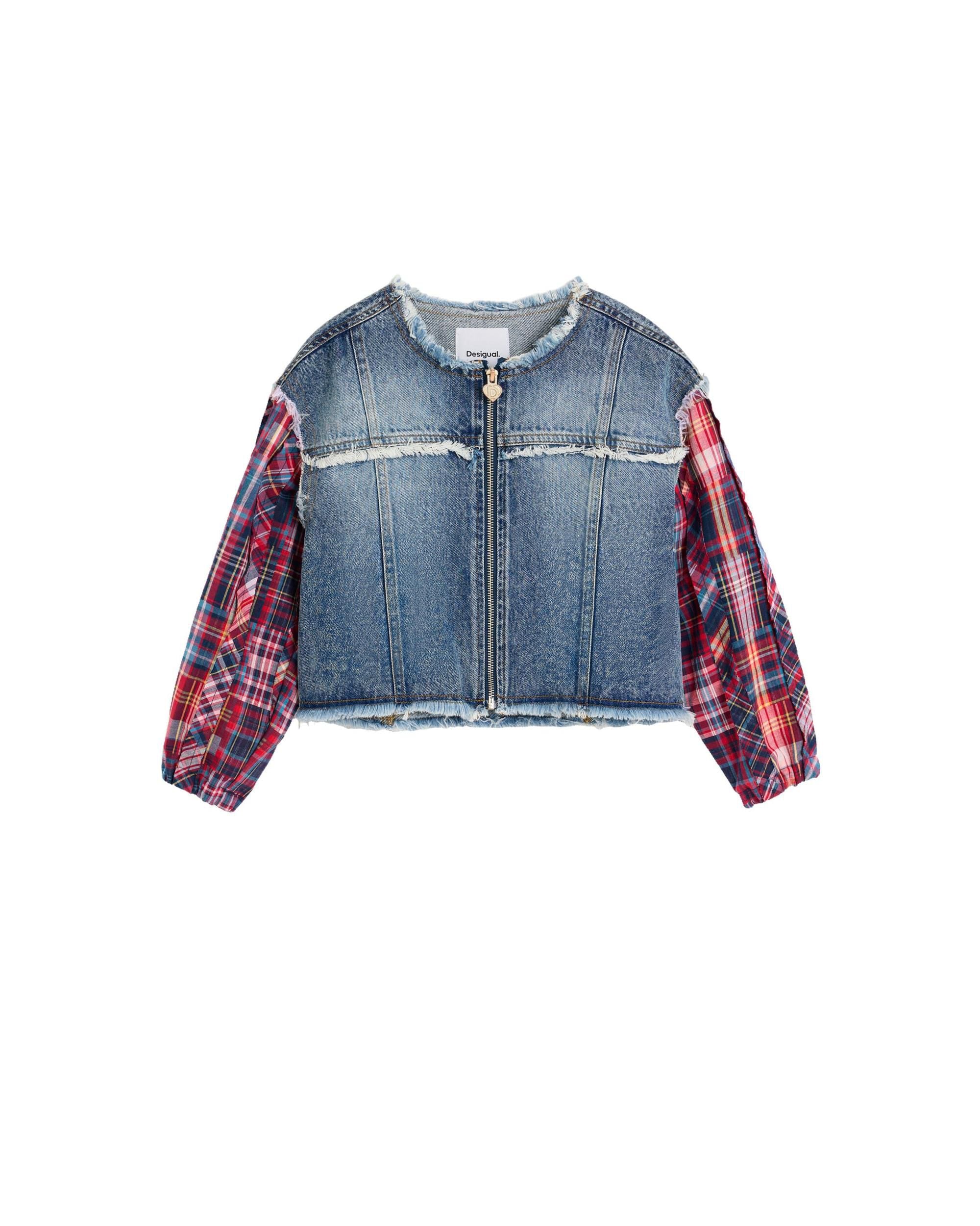 Imagen 0 de Chaqueta de niña vaquera cuadros Azul