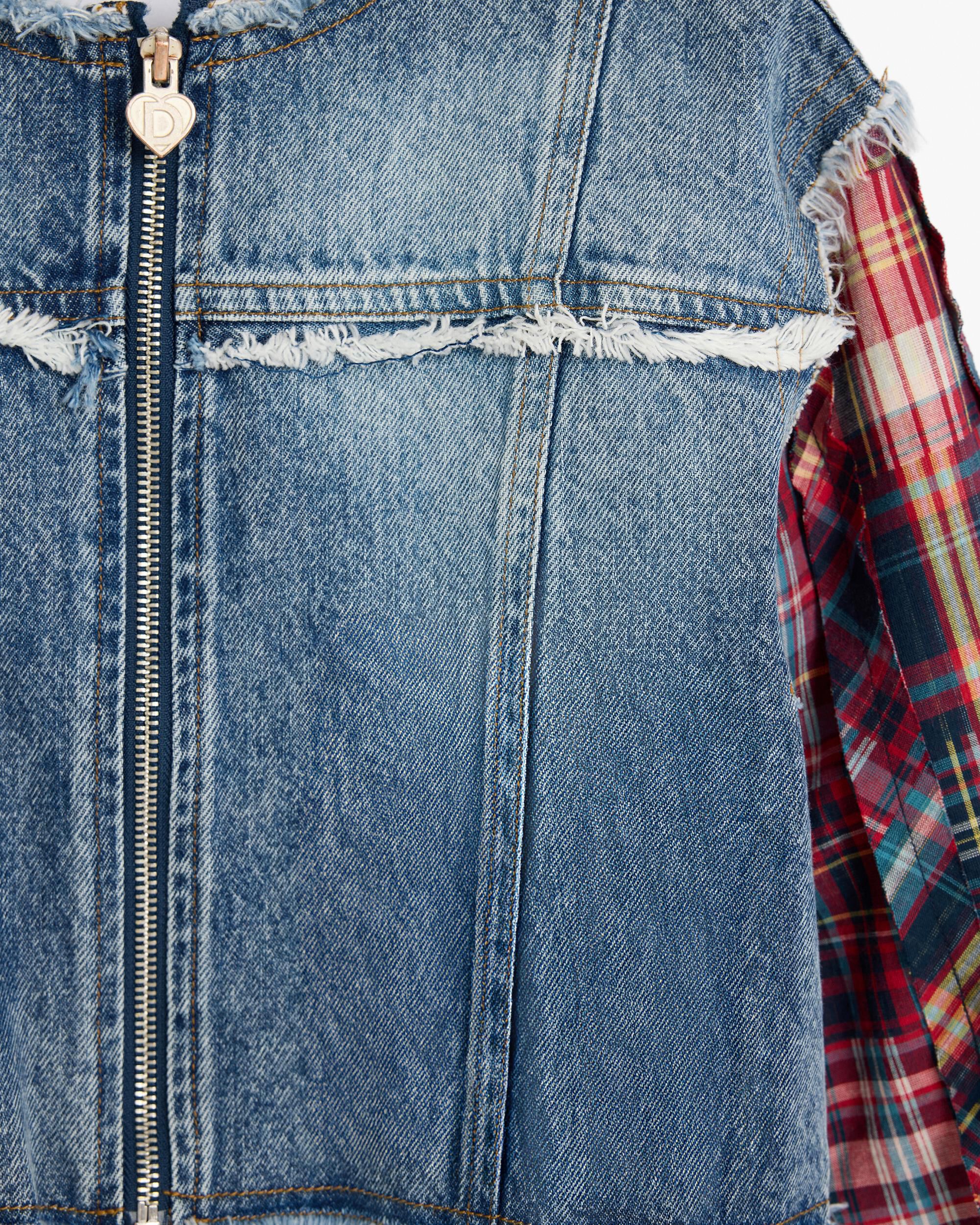 Imagen 3 de Chaqueta de niña vaquera cuadros - Desigual - Azul Azul