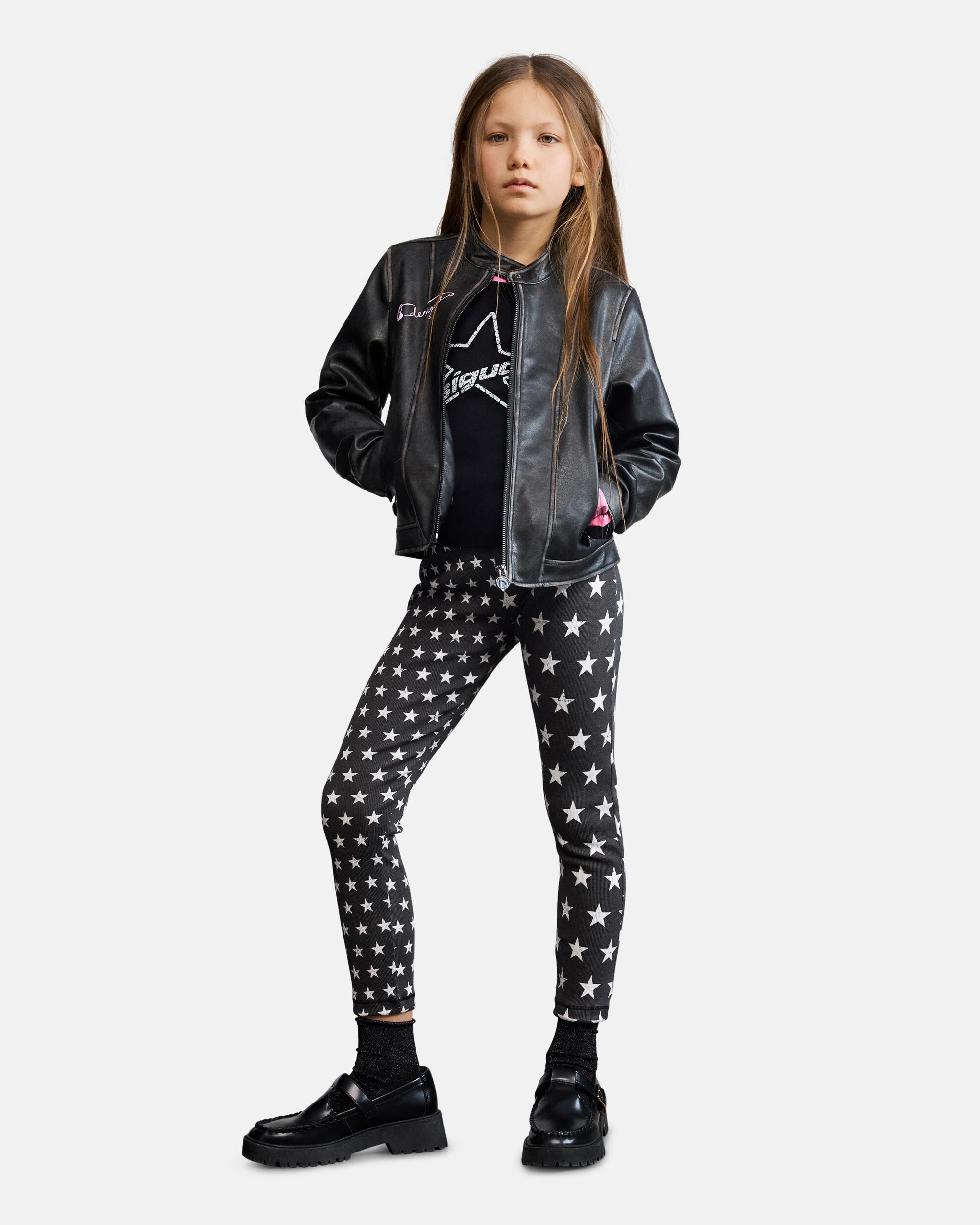 Cazadora de niña efecto piel - Desigual - Negro Negro-2
