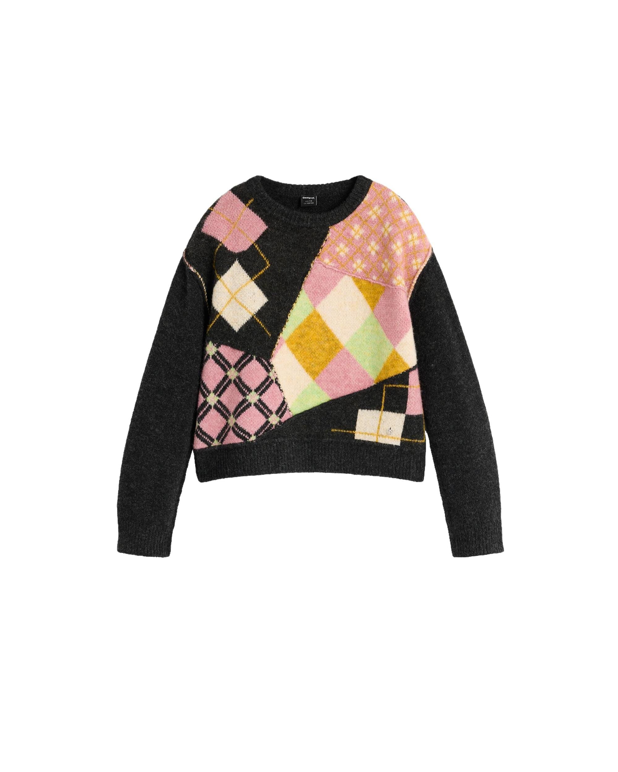 Imagen 1 de Jersey de niña jacquard rombos - Desigual - Marrón Marrón