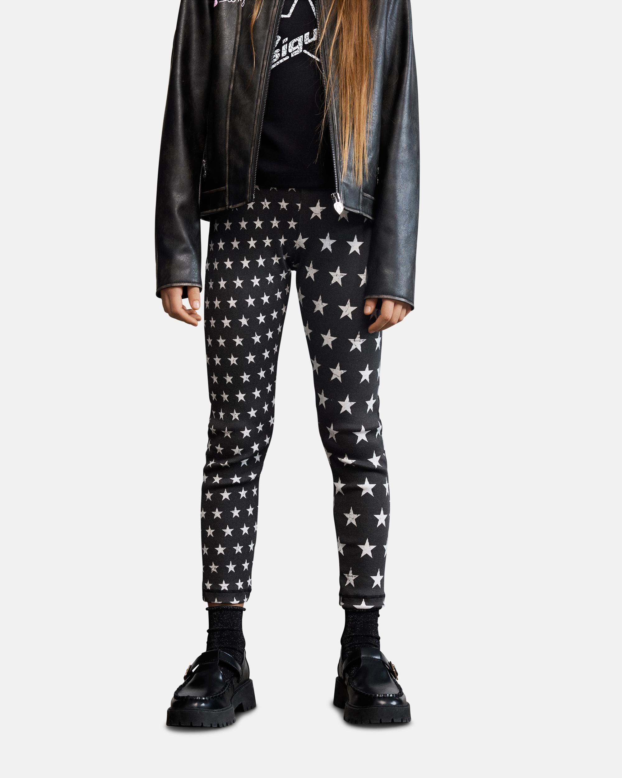 Imagen 3 de Leggings de niña estampado estrellas - Desigual - Negro Negro
