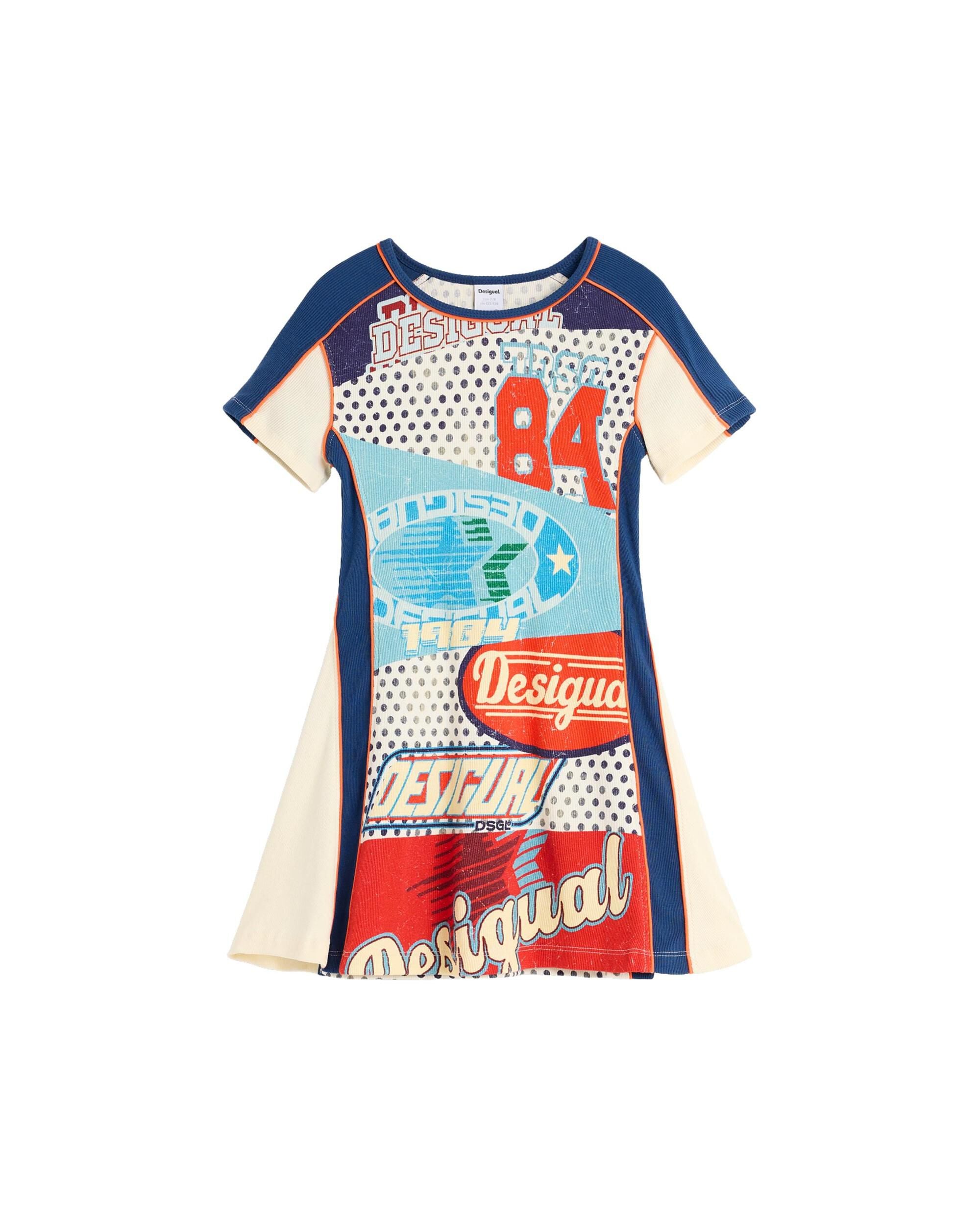 Vestido de niña evasé estampado - Desigual - Blanco Blanco-1