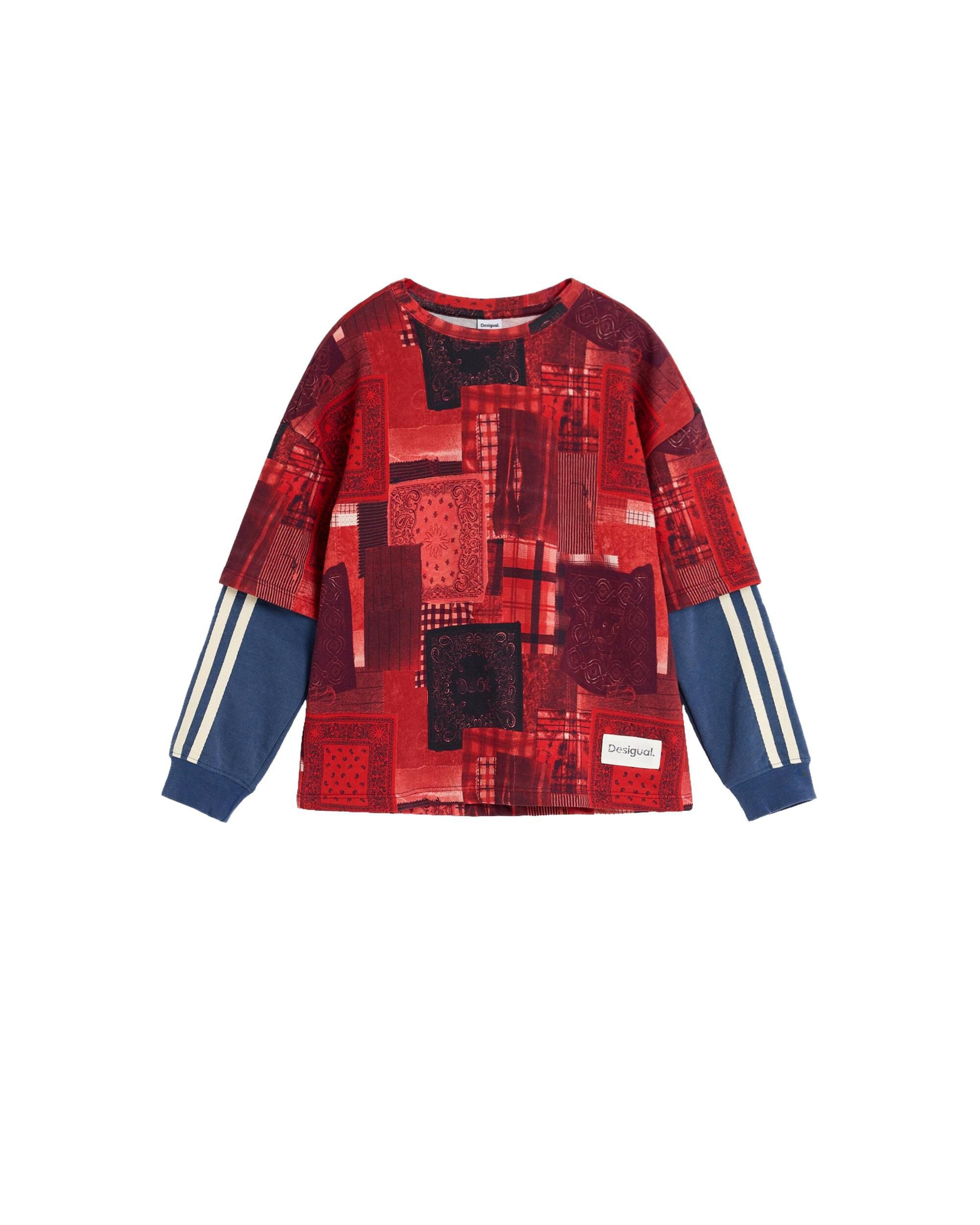 Imagen 1 de Sudadera de niño doble manga cuadros Azul