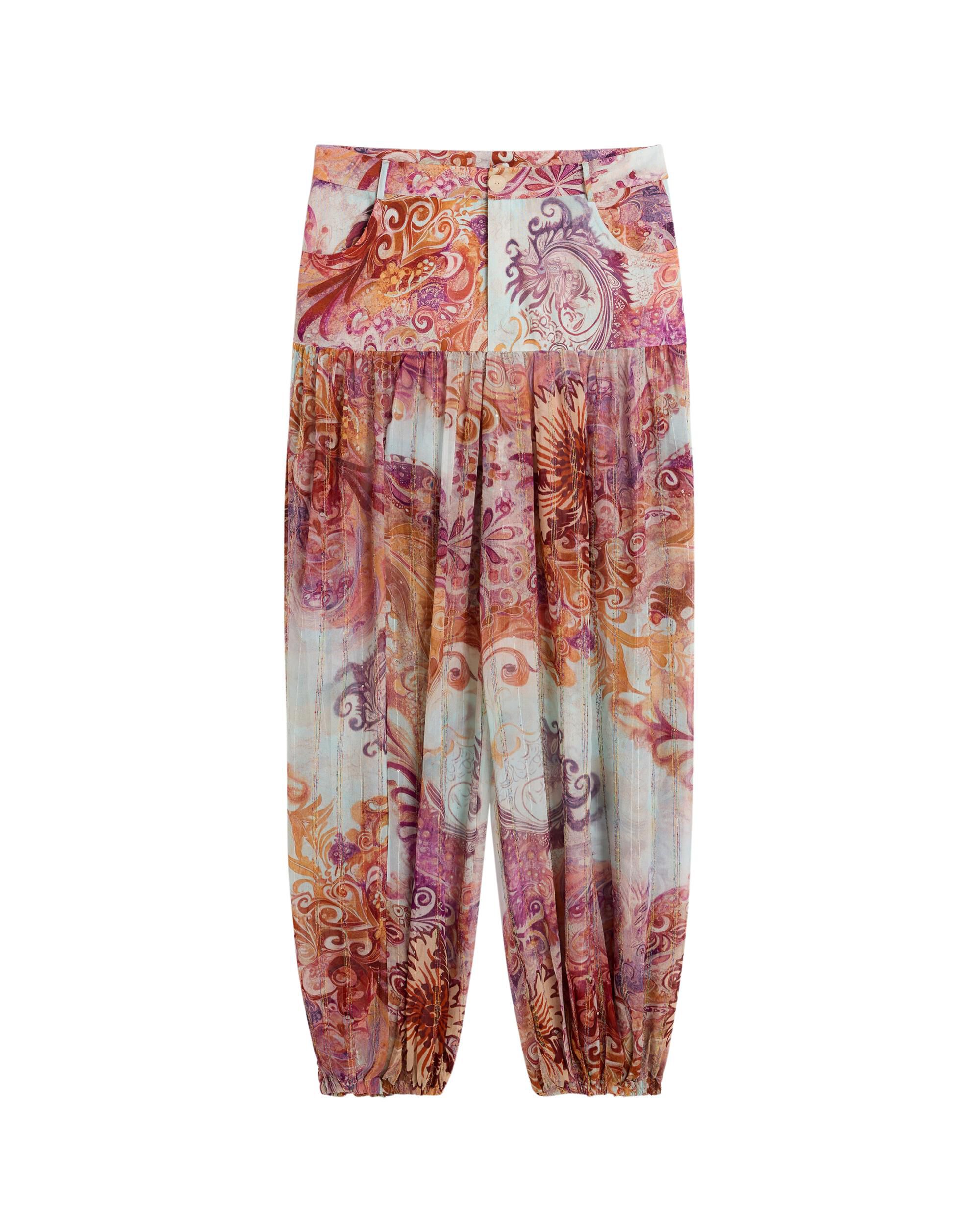 Pantalón de mujer balloon estampado - Desigual - Rojo Rojo-5