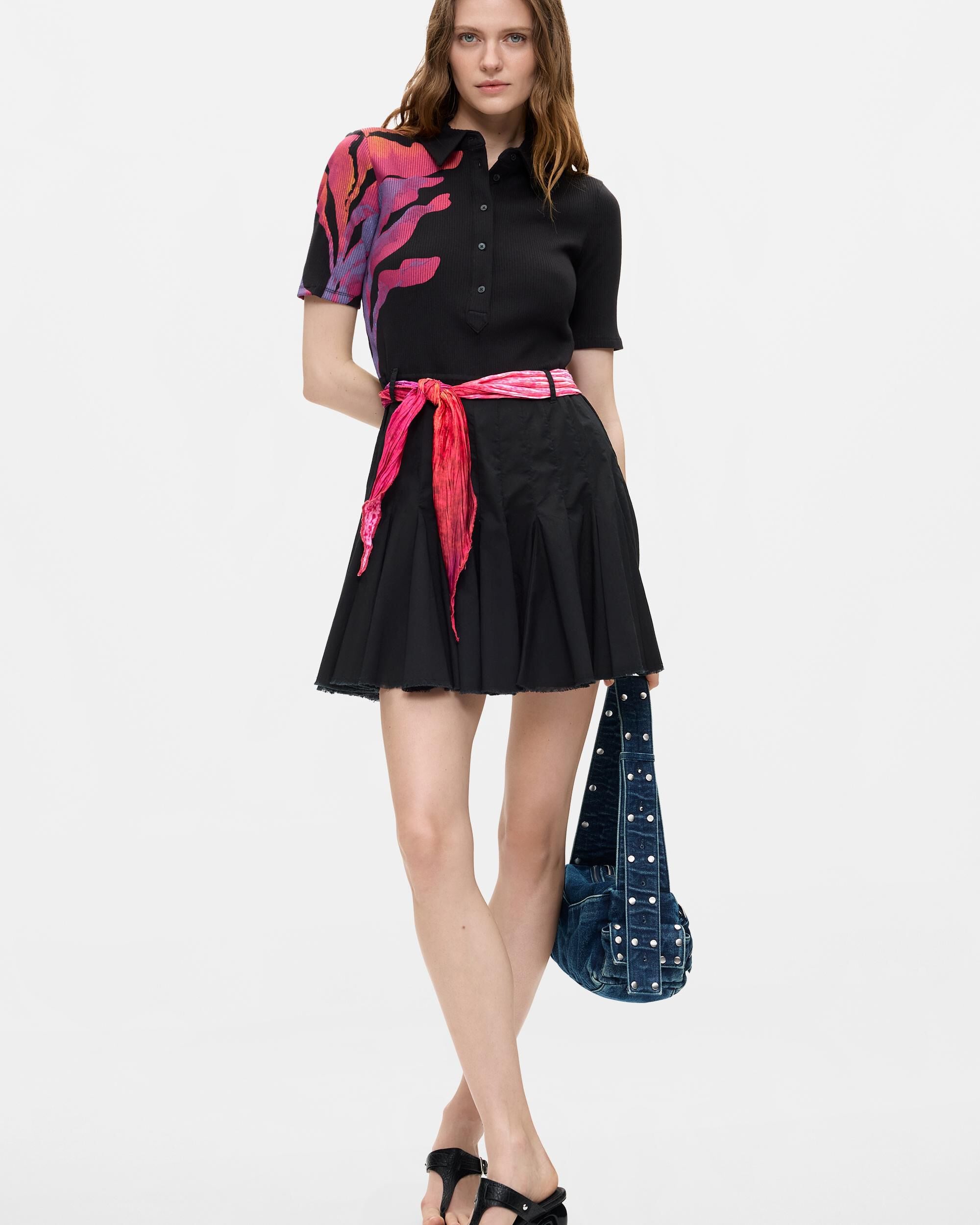 Vestido largo estampado - Desigual - Negro Negro-1