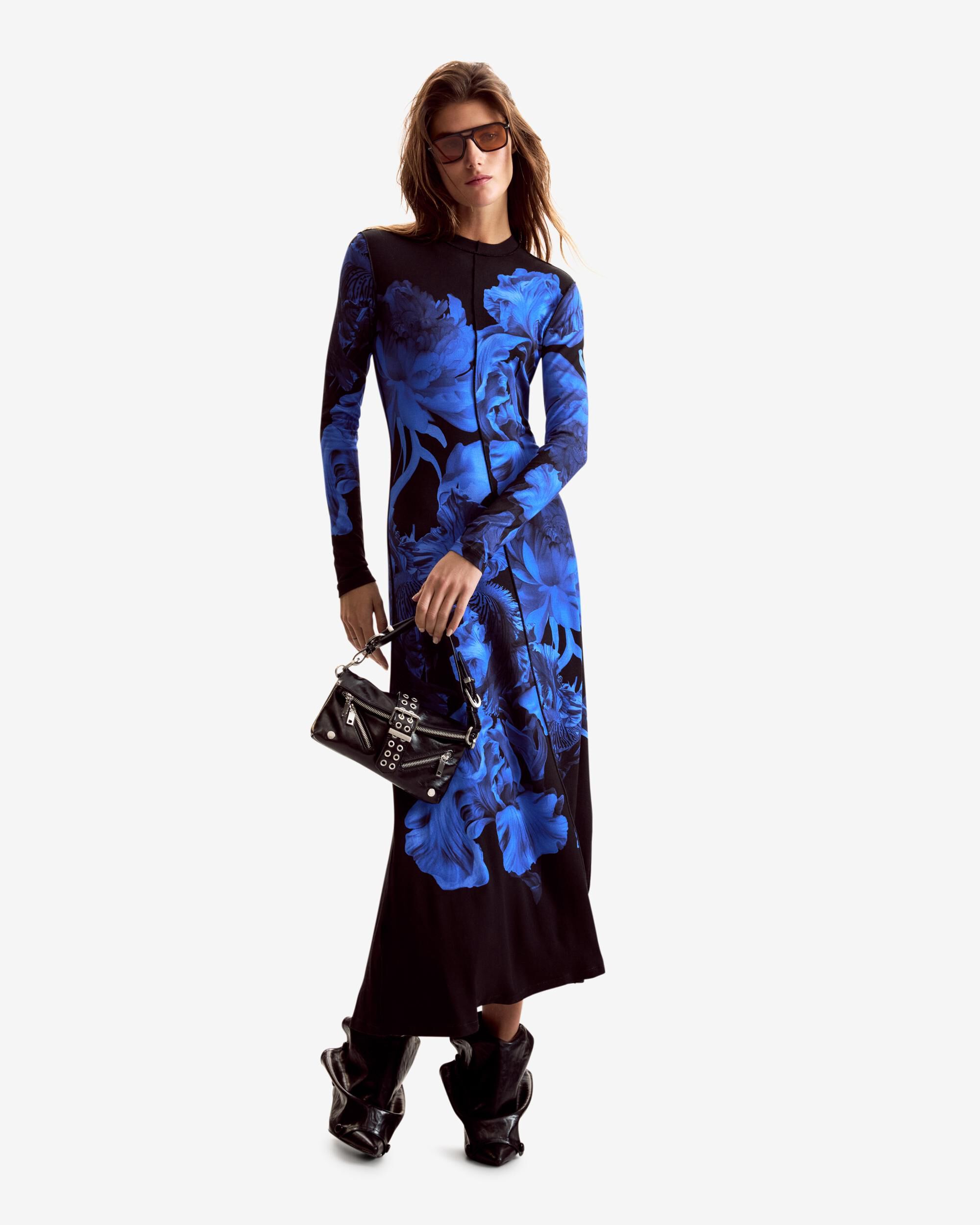 Imagen 0 de Vestido flores largo M C Lacroix Azul