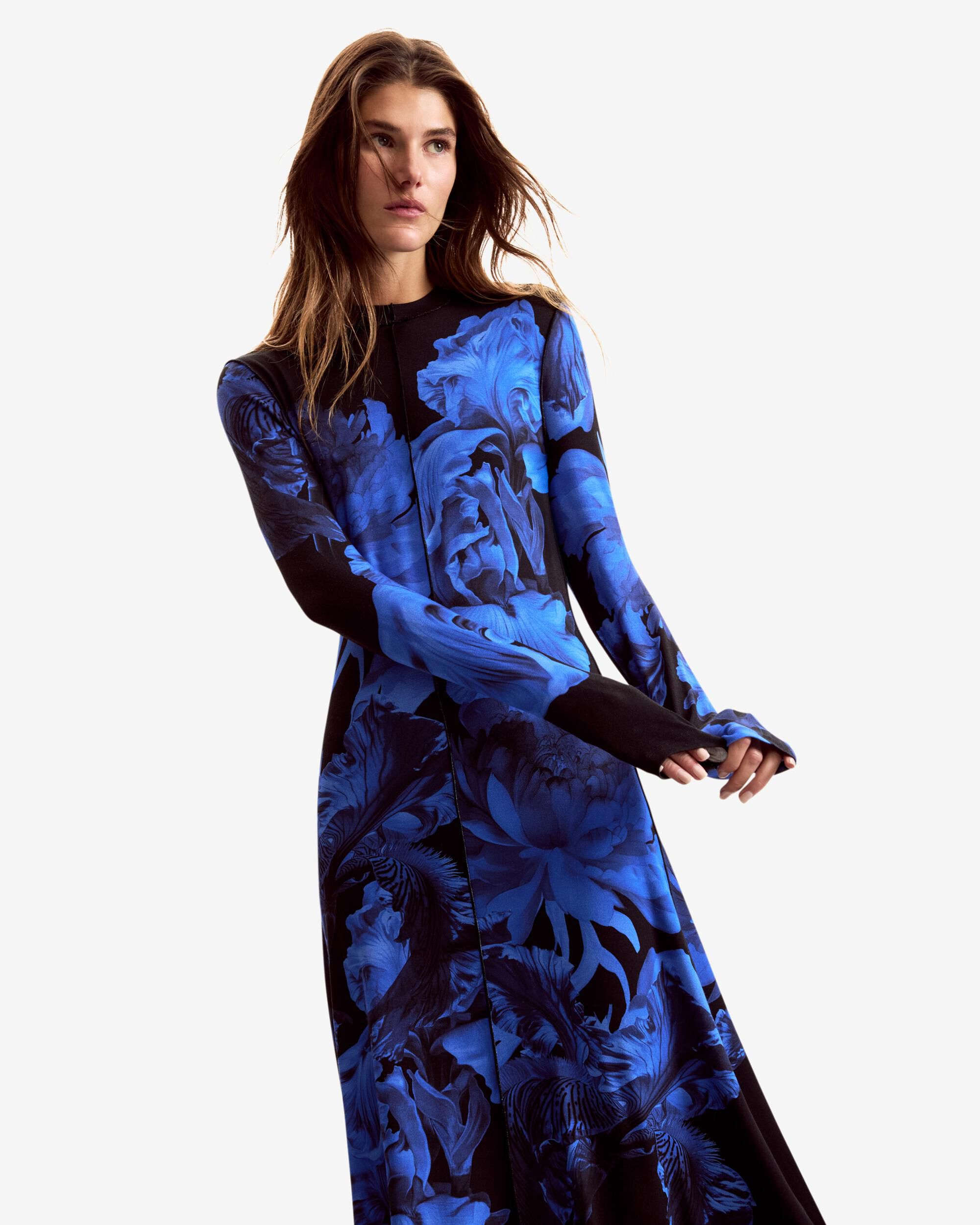 Vestido flores largo M C Lacroix - Desigual - Azul Azul-2