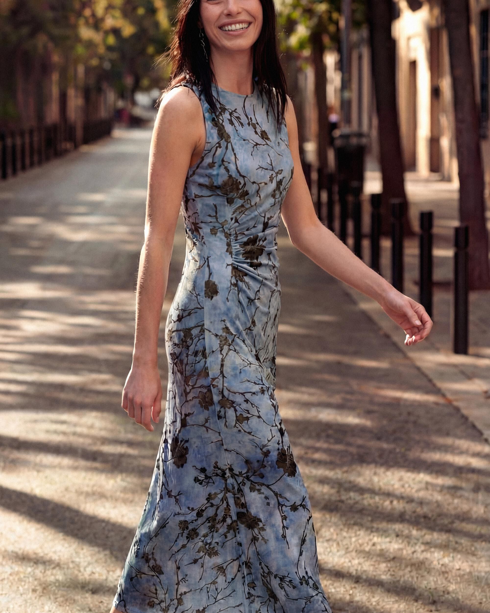 Vestido midi flocado - Desigual - Azul Azul-2