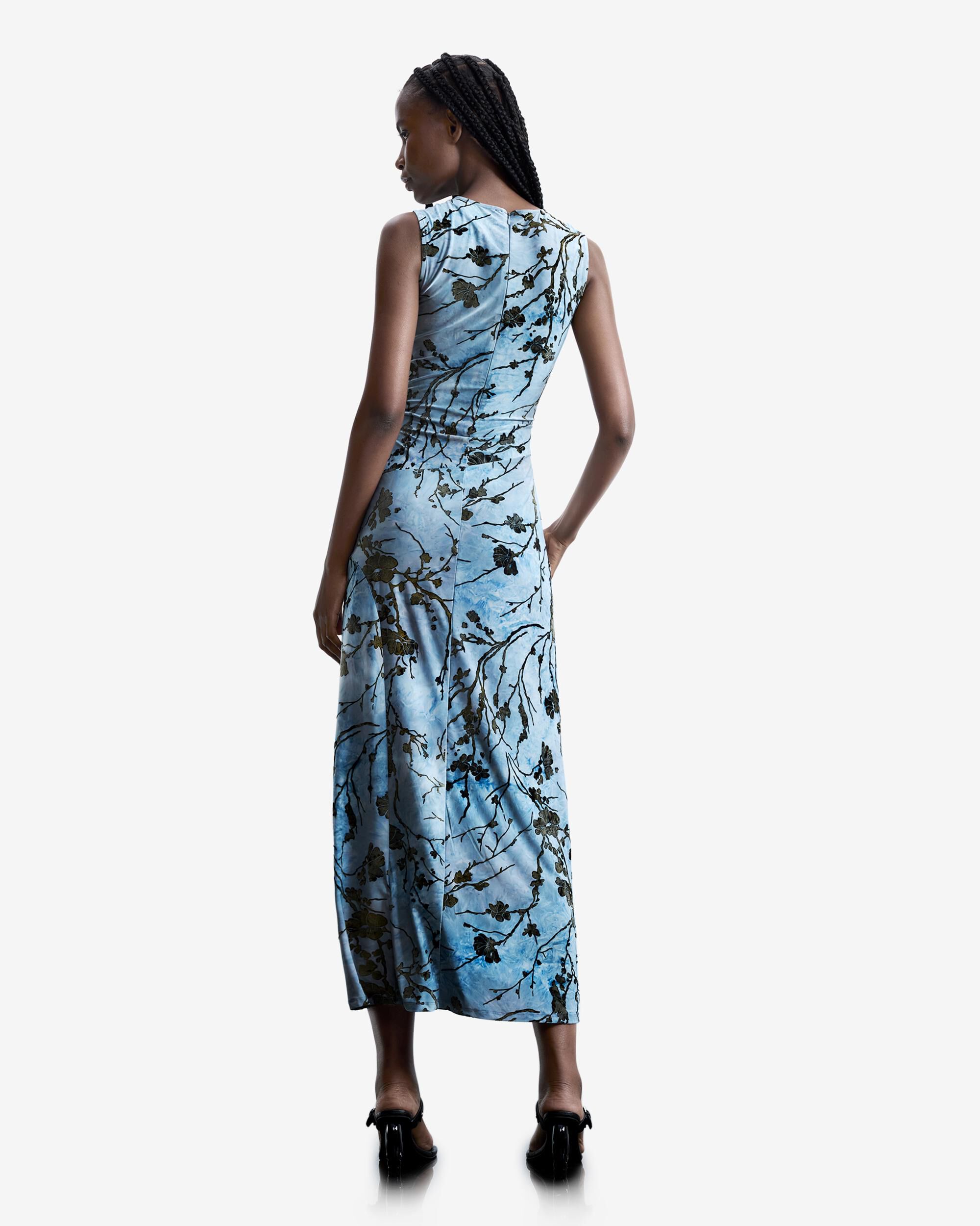 Vestido midi flocado - Desigual - Azul Azul-3