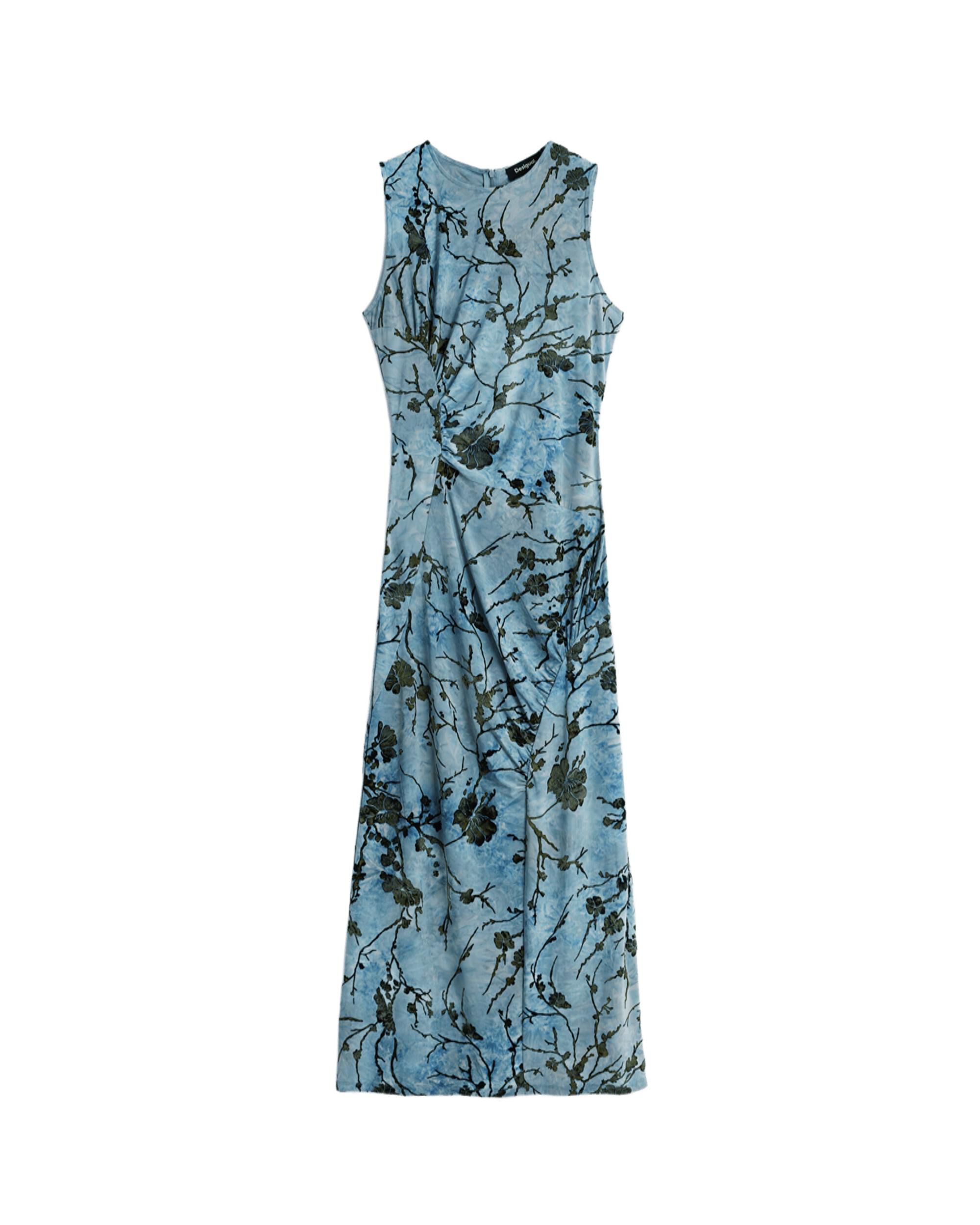 Vestido midi flocado - Desigual - Azul Azul-6