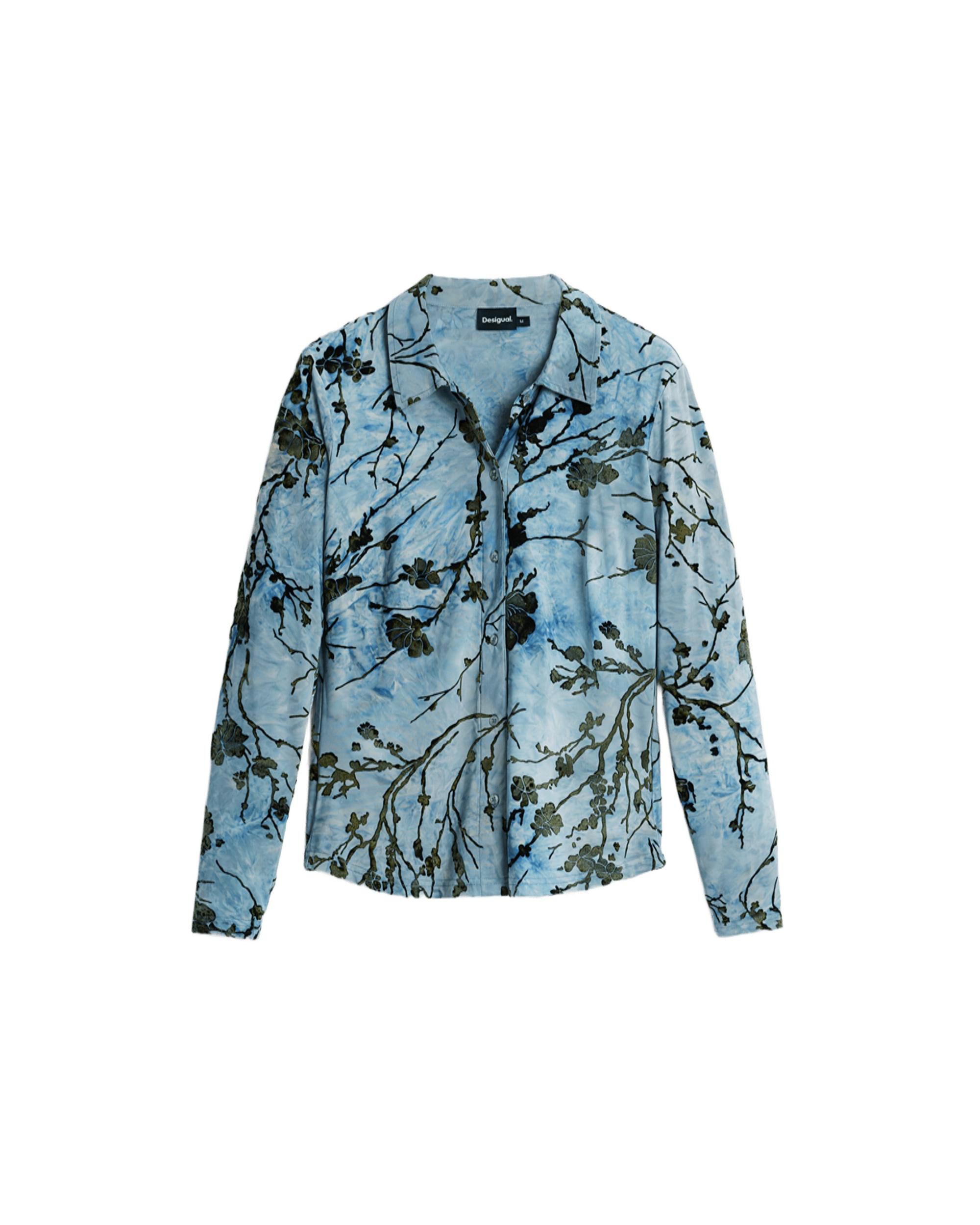 Camisa flocada - Desigual - Azul Azul-5
