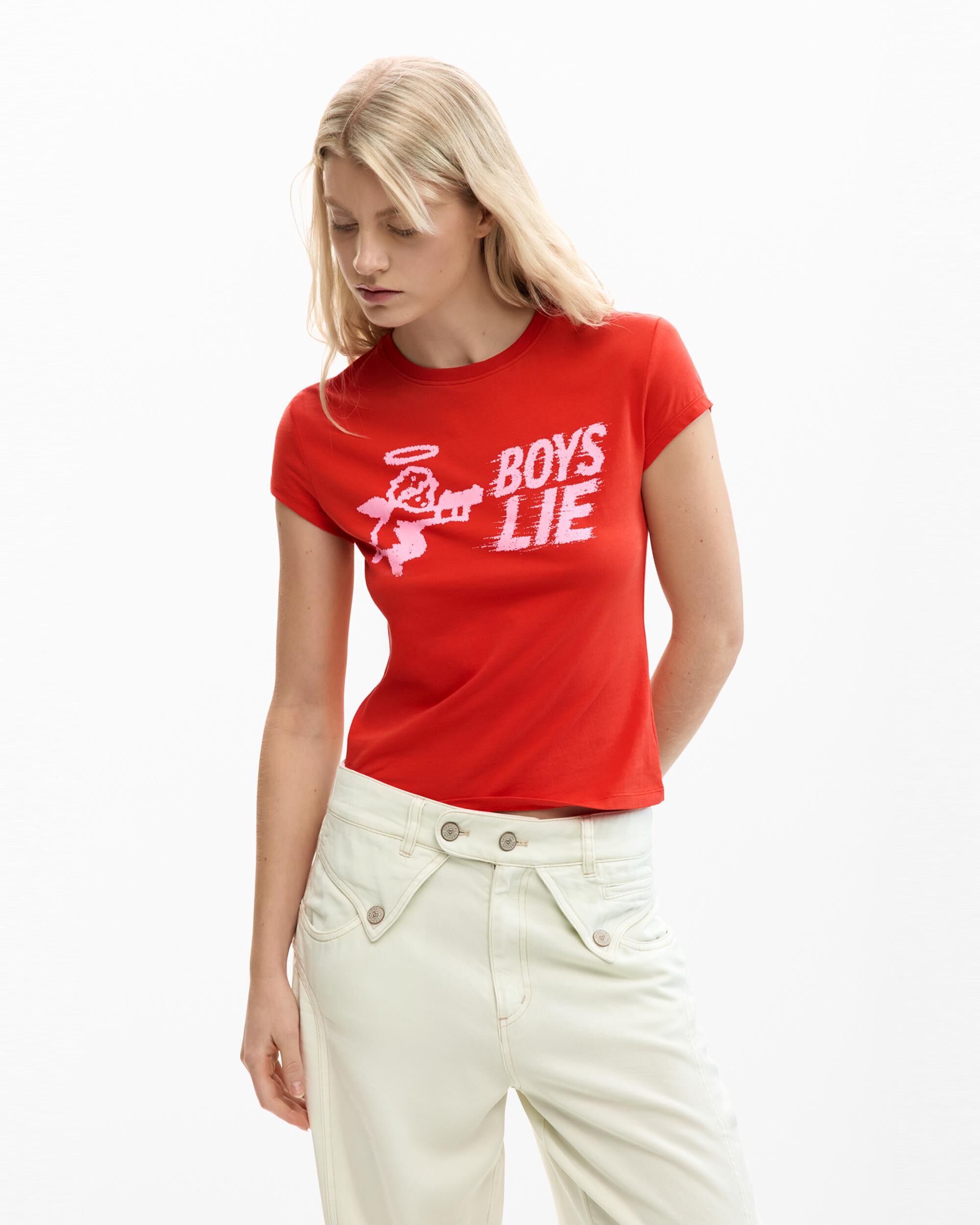 Desigual - Camiseta de mujer ajustada boys lie.