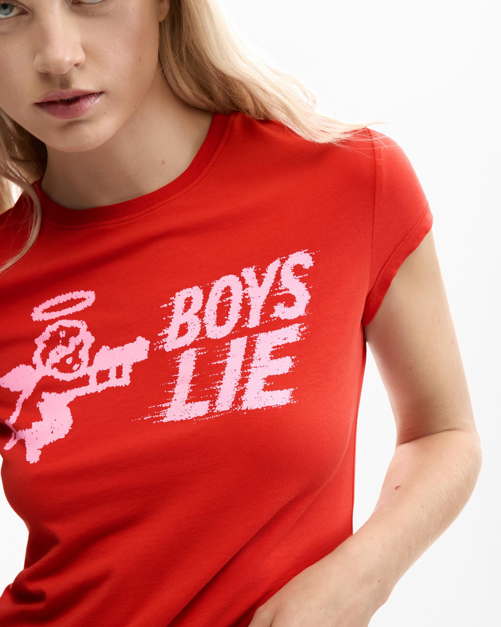 Camiseta de mujer ajustada boys lie - Desigual - Rojo Rojo-4