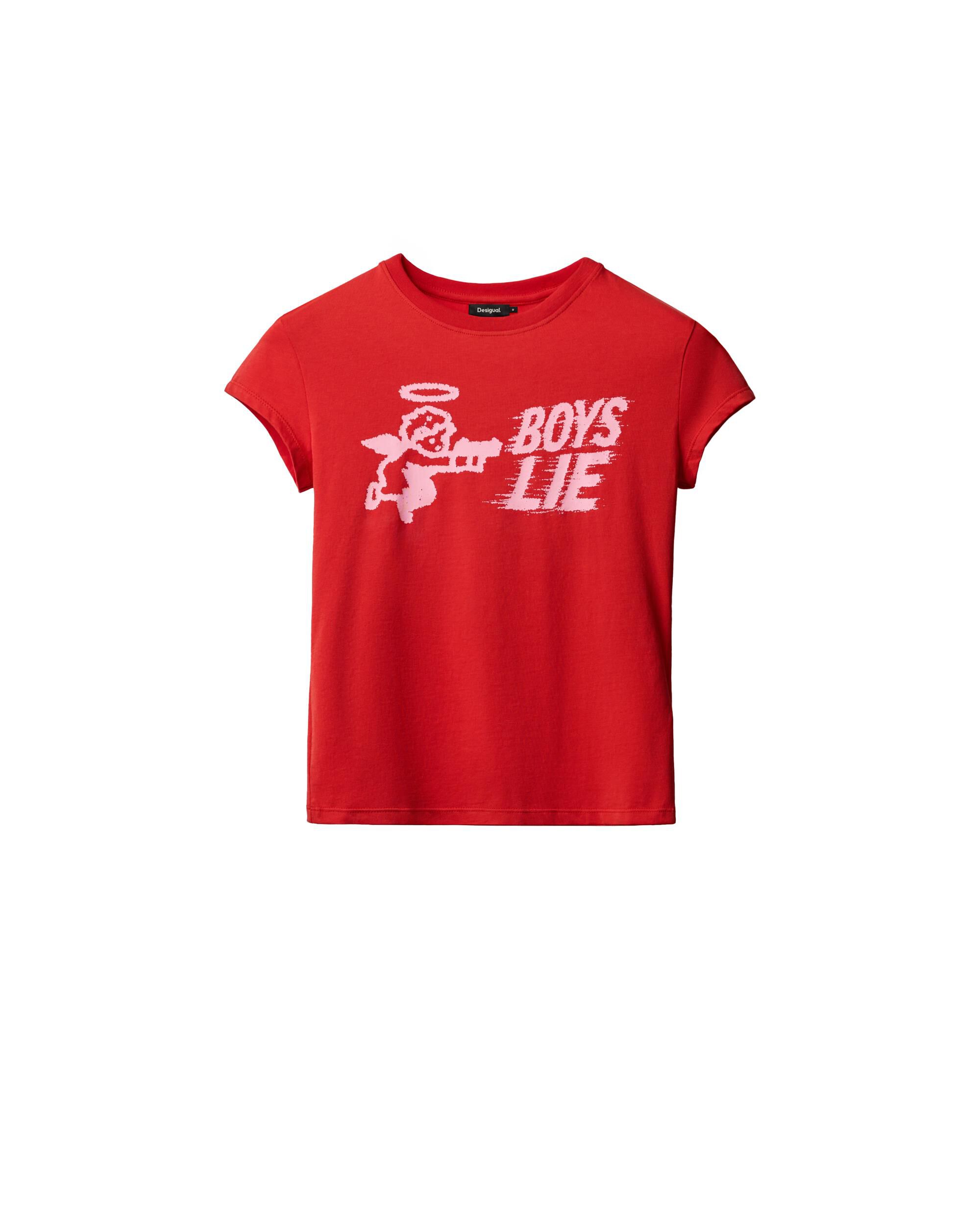 Camiseta de mujer ajustada boys lie - Desigual - Rojo Rojo-5