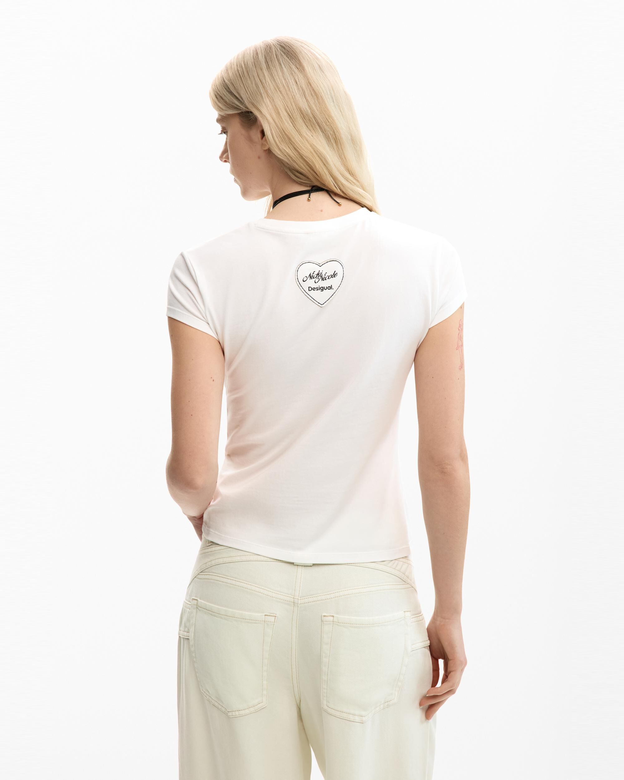 Camiseta de mujer ajustada boys lie - Desigual - Blanco Blanco-3
