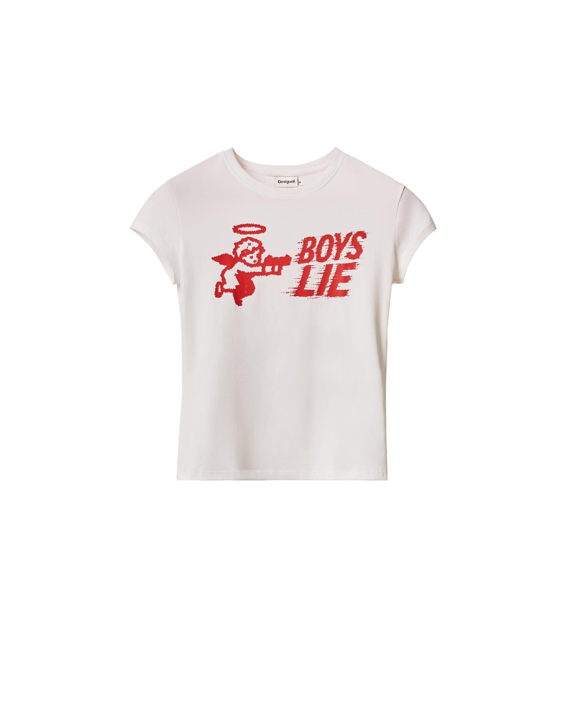 Camiseta de mujer ajustada boys lie - Desigual - Blanco Blanco-5