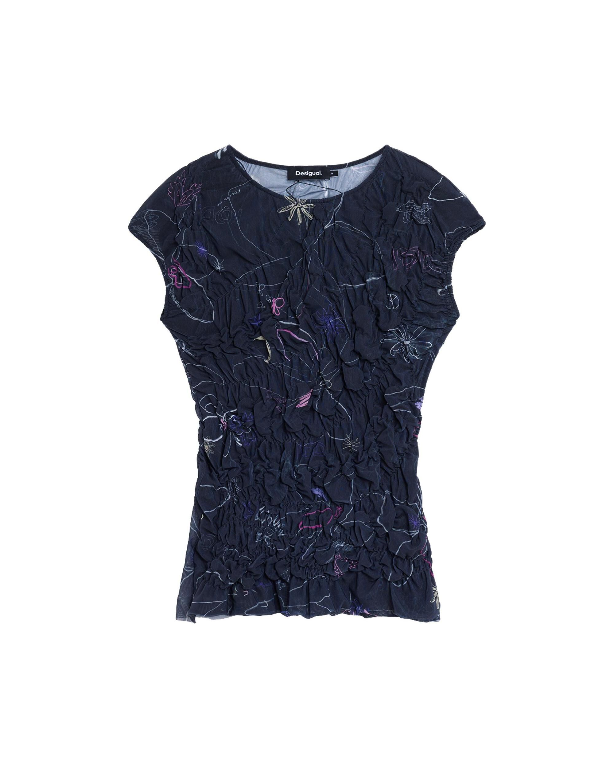 Camiseta de mujer punto floral - Desigual - Negro Negro-4