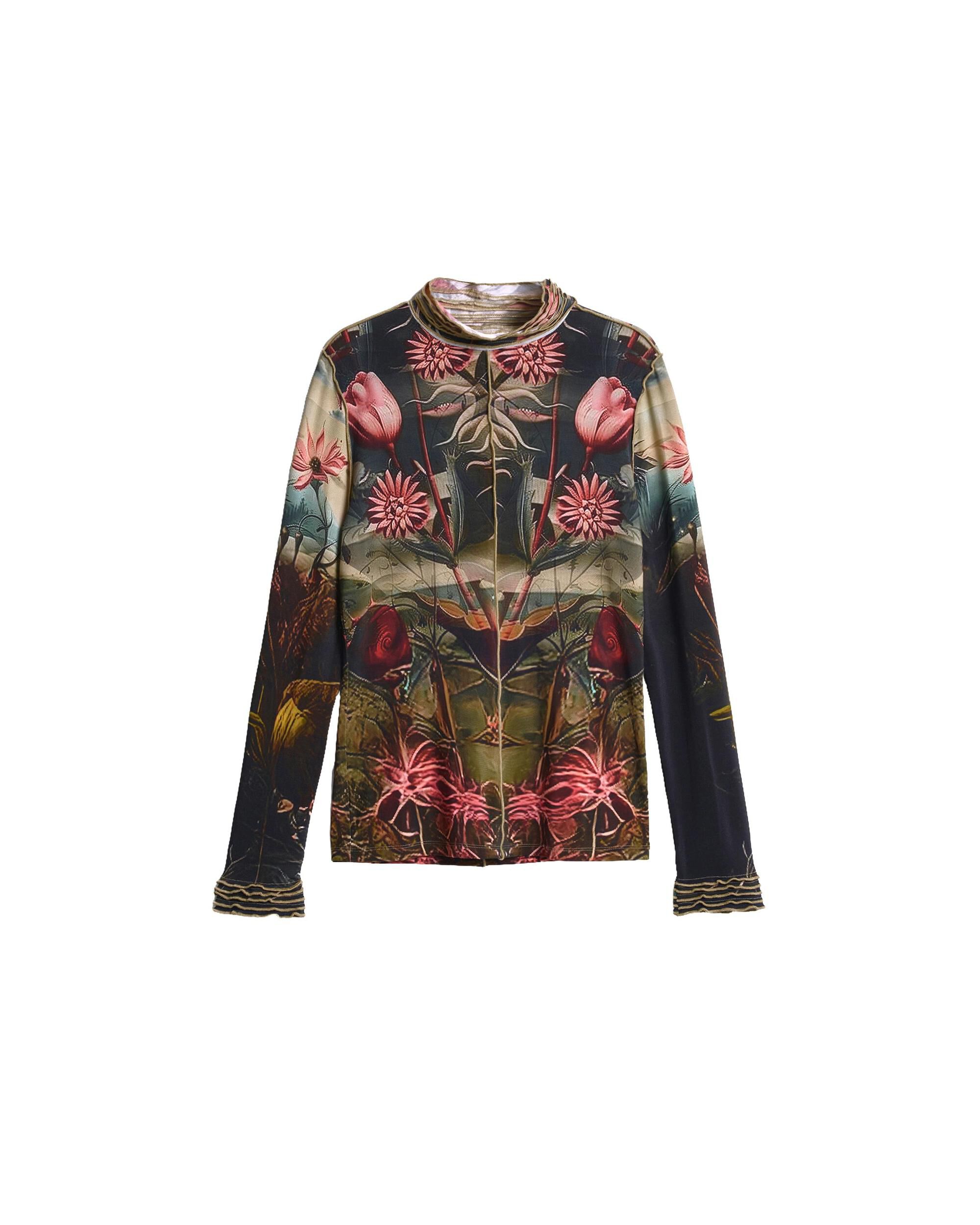 Camiseta de mujer estampada cuello alto - Desigual - Morado Morado-5